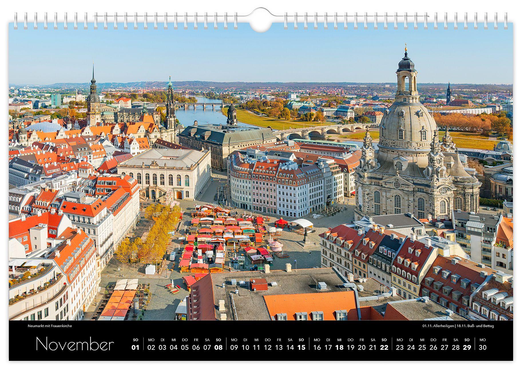 Beispielinhalt (Bild) Kalender Dresden Luftaufnahmen 2026