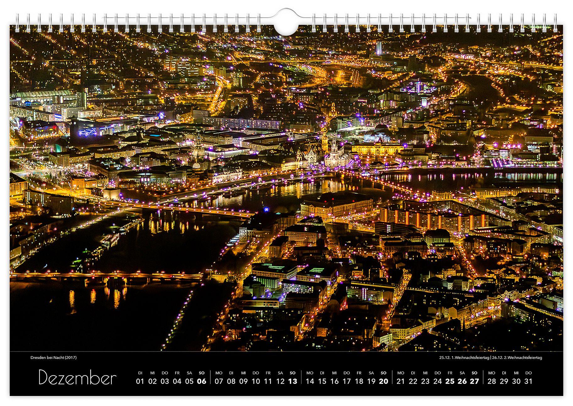 Beispielinhalt (Bild) Kalender Dresden Luftaufnahmen 2026