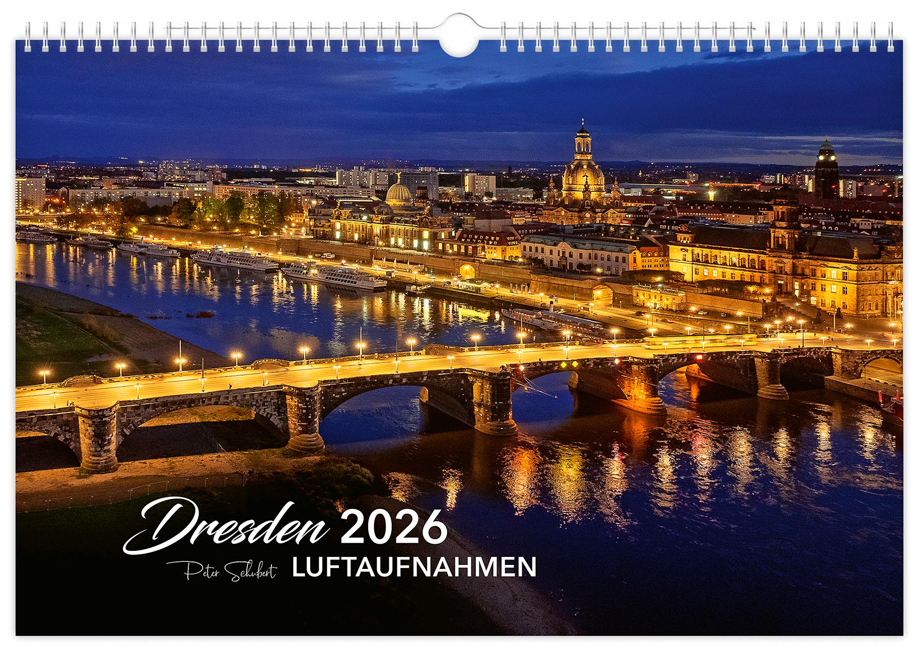 Vorderes Coverbild Kalender Dresden Luftaufnahmen 2026