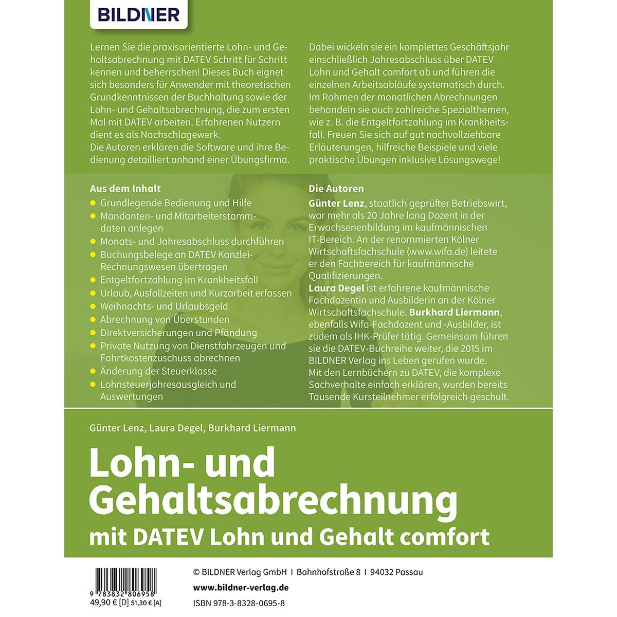 Rückseitencover Lohn- und Gehaltsabrechnung mit DATEV Lohn und Gehalt comfort