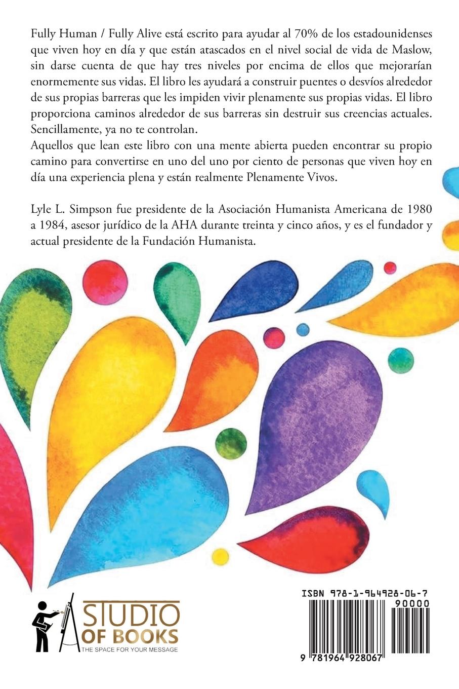 Rückseitencover Plenamente Humano / Plenamente Vivo