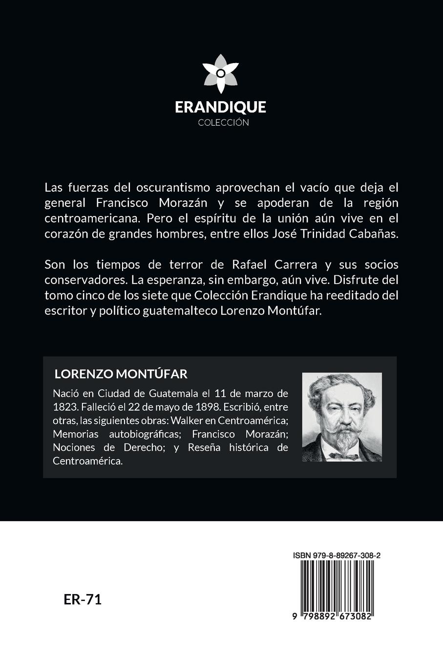 Rückseitencover Reseña Histórica de Centroamérica