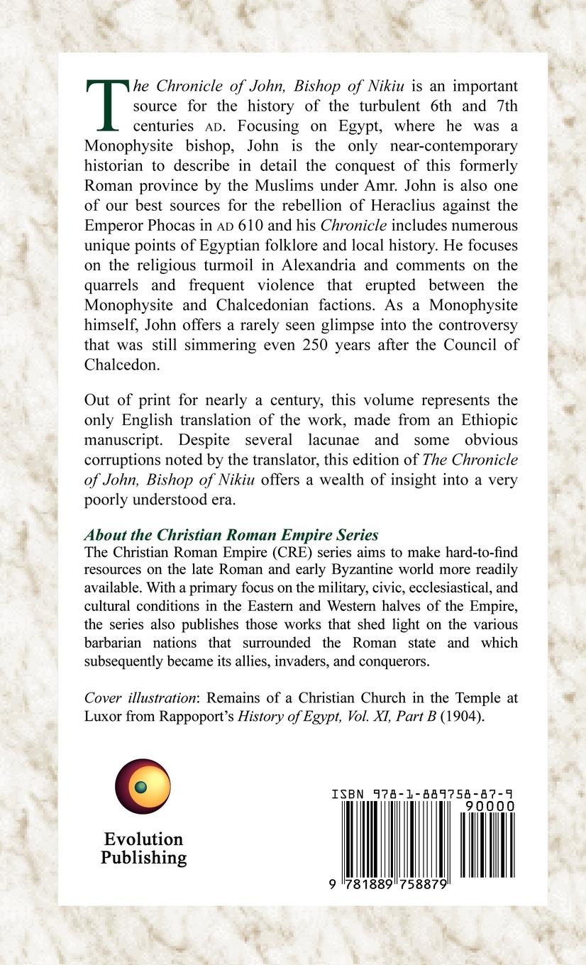 Rückseitencover Chronicle of John, Bishop of Nikiu