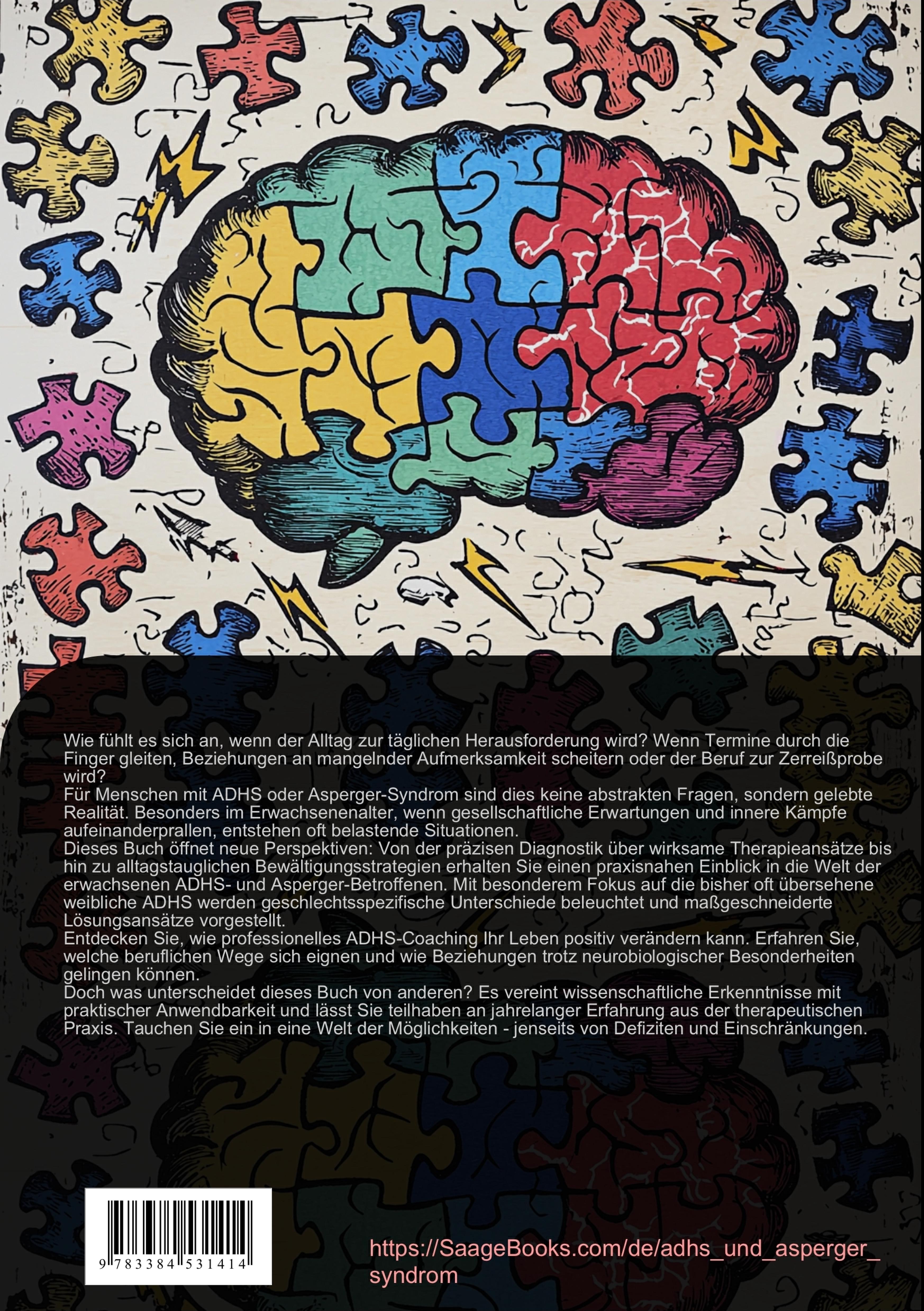 Rückseitencover ADHS und Asperger Syndrom: Leben mit Doppeldiagnose