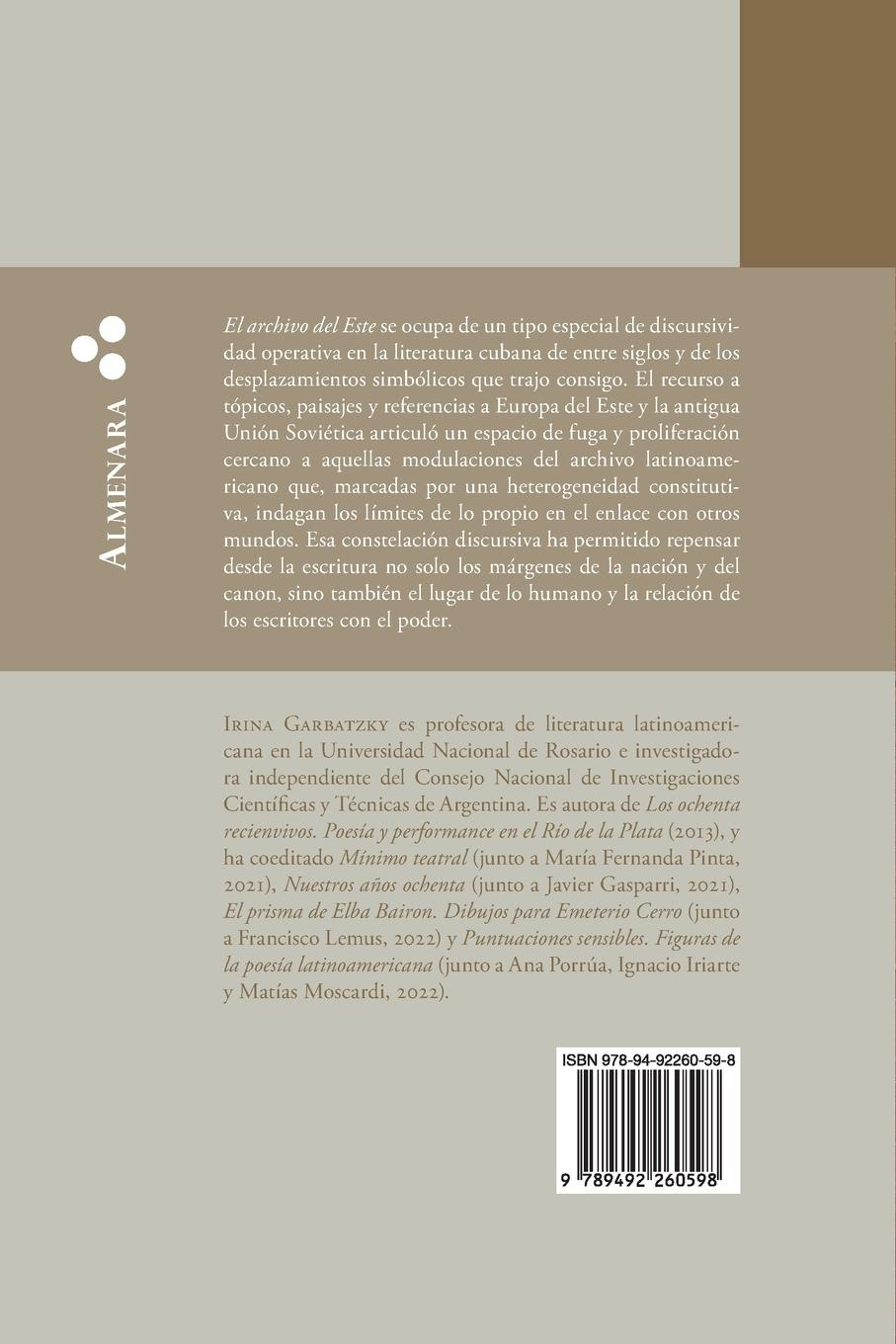 Rückseitencover El archivo del Este. Desplazamientos en los imaginarios de la literatura cubana contemporánea