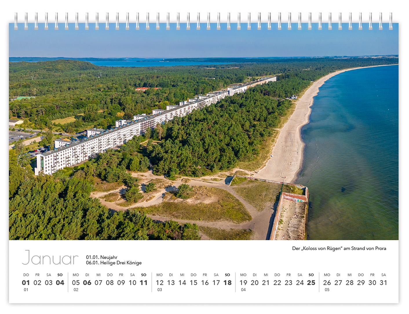 Beispielinhalt (Bild) Kalender Rügen Luftaufnahmen kompakt 2026