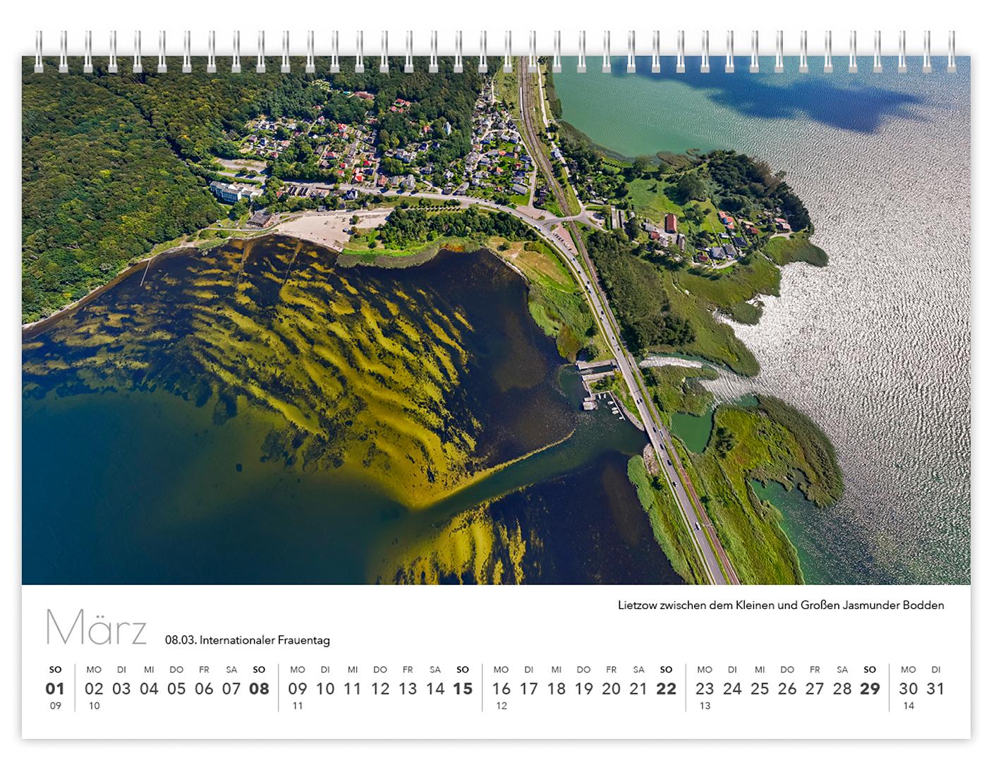 Beispielinhalt (Bild) Kalender Rügen Luftaufnahmen kompakt 2026