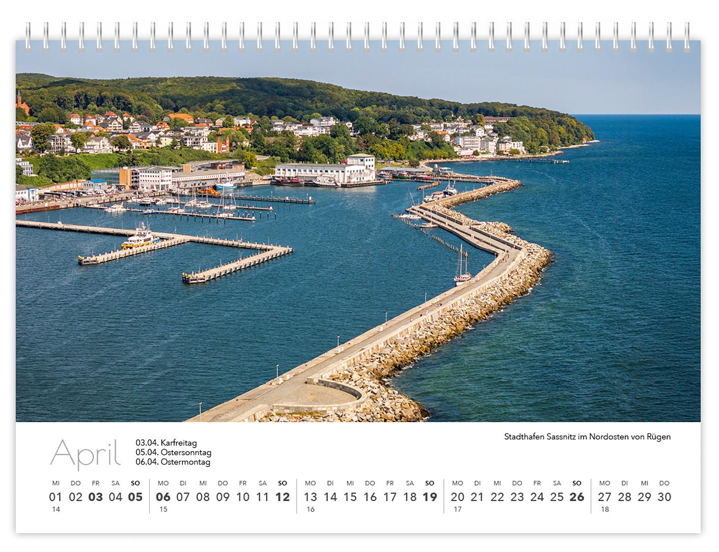 Beispielinhalt (Bild) Kalender Rügen Luftaufnahmen kompakt 2026