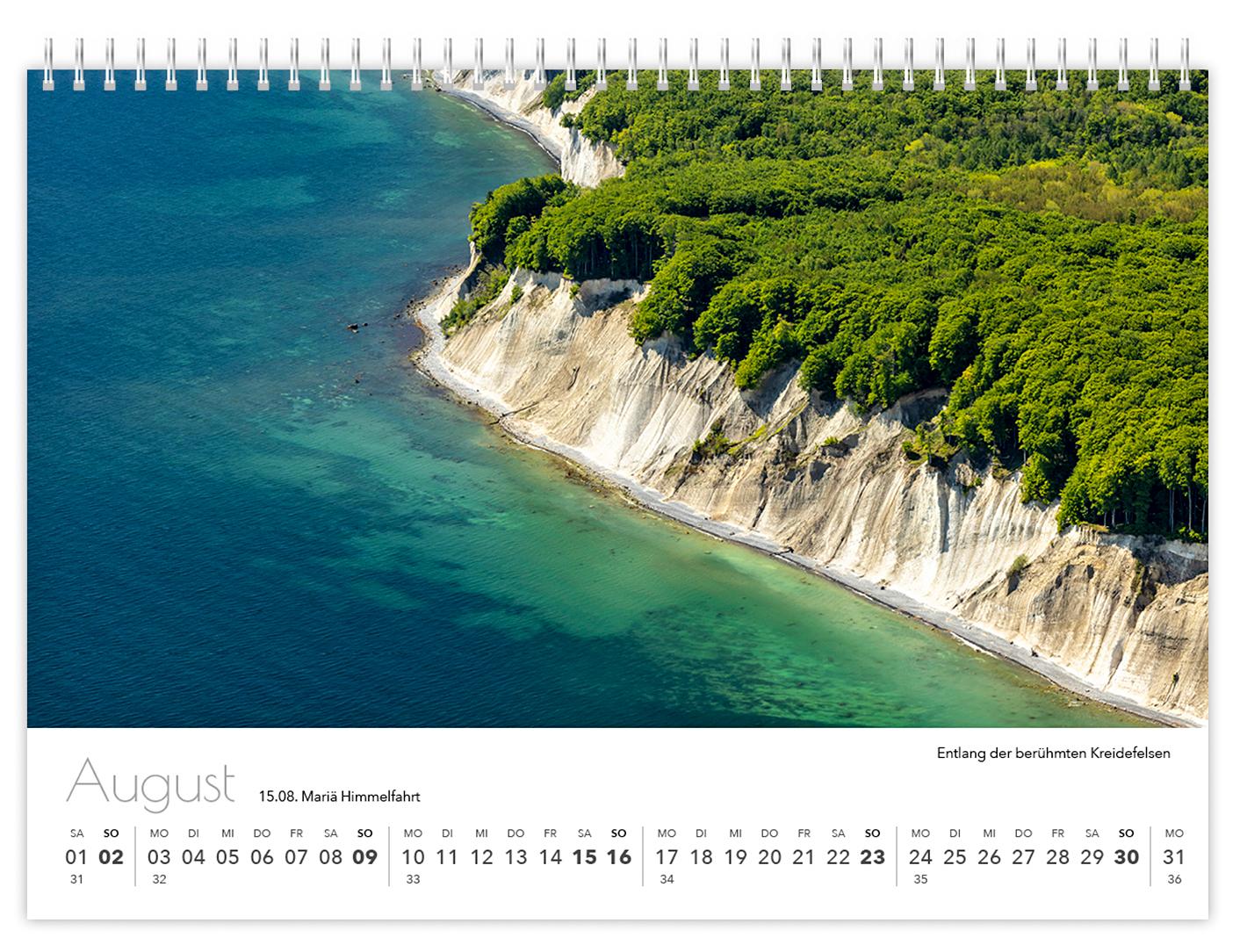 Beispielinhalt (Bild) Kalender Rügen Luftaufnahmen kompakt 2026