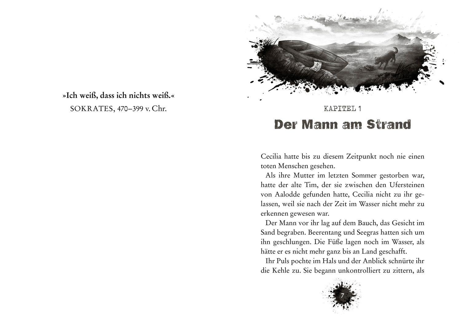 Beispielinhalt (Bild) CLUE 1. Schiffbruch vor der Felseninsel
