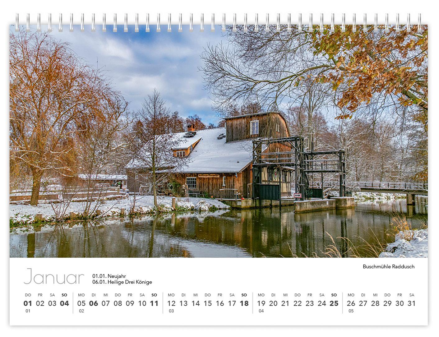 Beispielinhalt (Bild) Kalender Spreewald kompakt - Peter Becker 2026