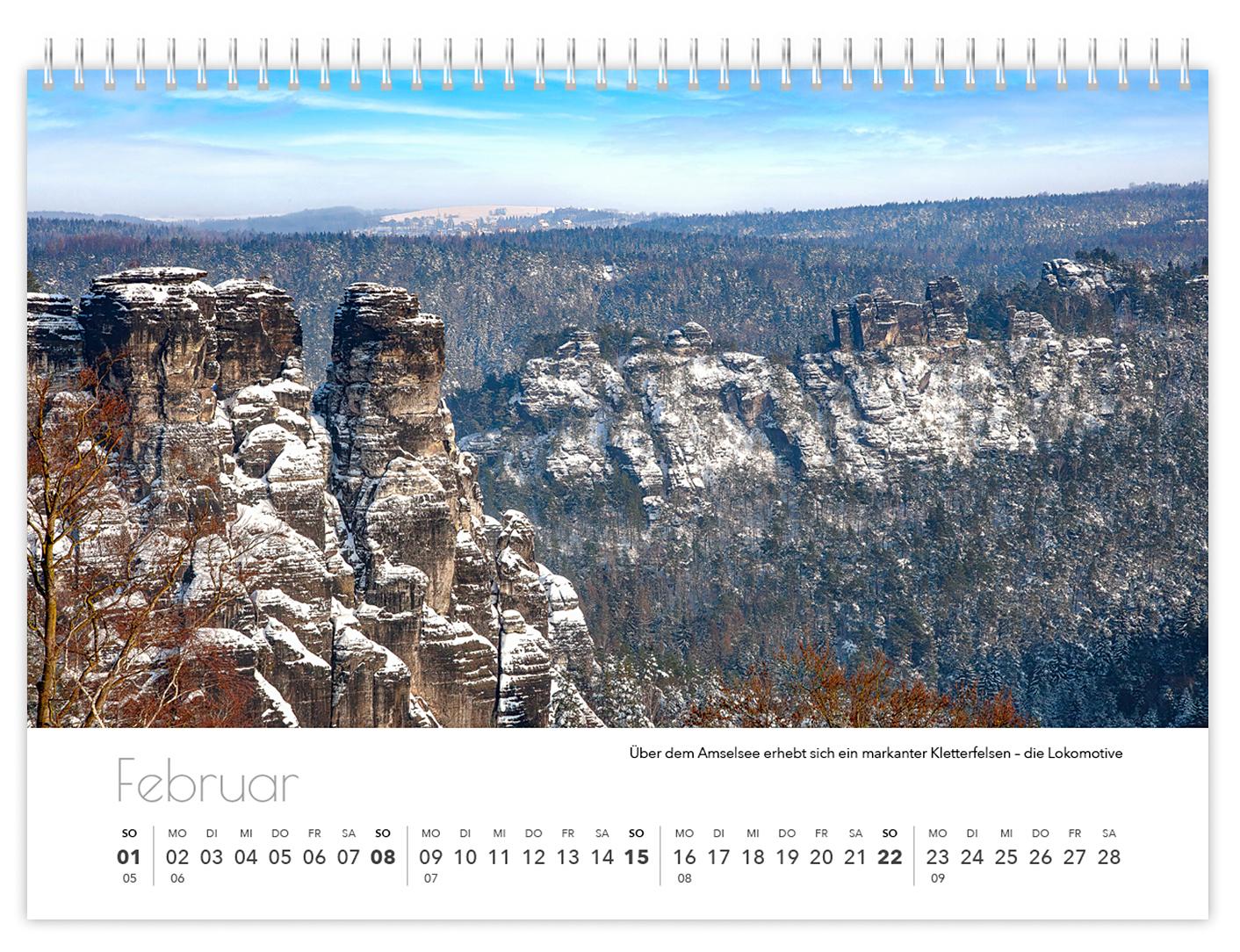 Beispielinhalt (Bild) Kalender Sächsische Schweiz kompakt 2026