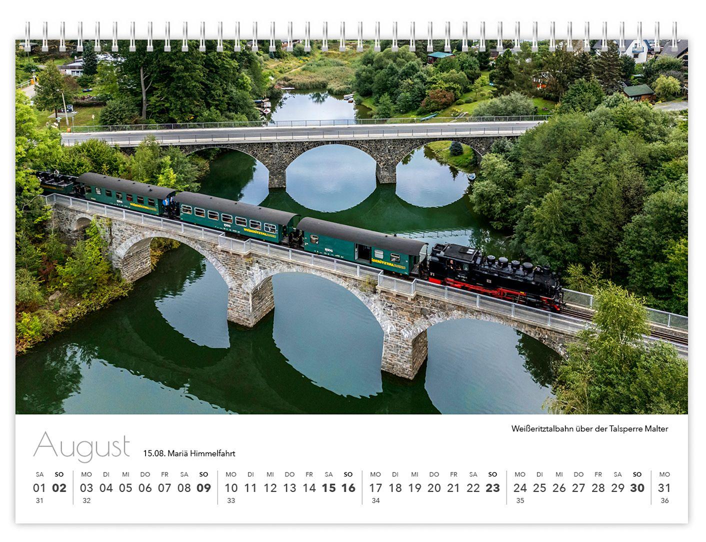 Beispielinhalt (Bild) Kalender Sachsen von oben kompakt 2026