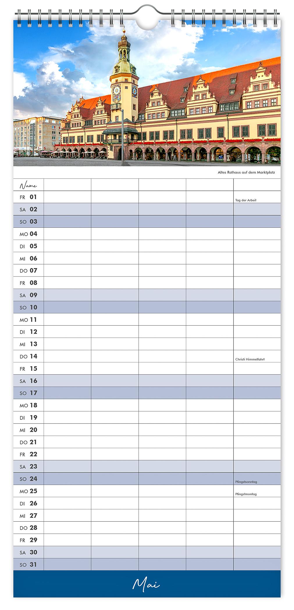 Beispielinhalt (Bild) Kalender Familienplaner Leipzig 2026