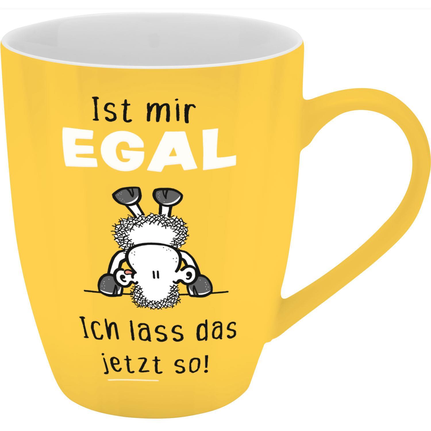 Beispielinhalt (Bild) Tasse mit Motivdruck "Ist mir egal. Ich lass das jetzt so!", mit Banderole