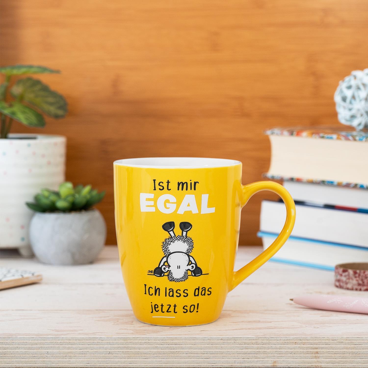 Beispielinhalt (Bild) Tasse mit Motivdruck "Ist mir egal. Ich lass das jetzt so!", mit Banderole