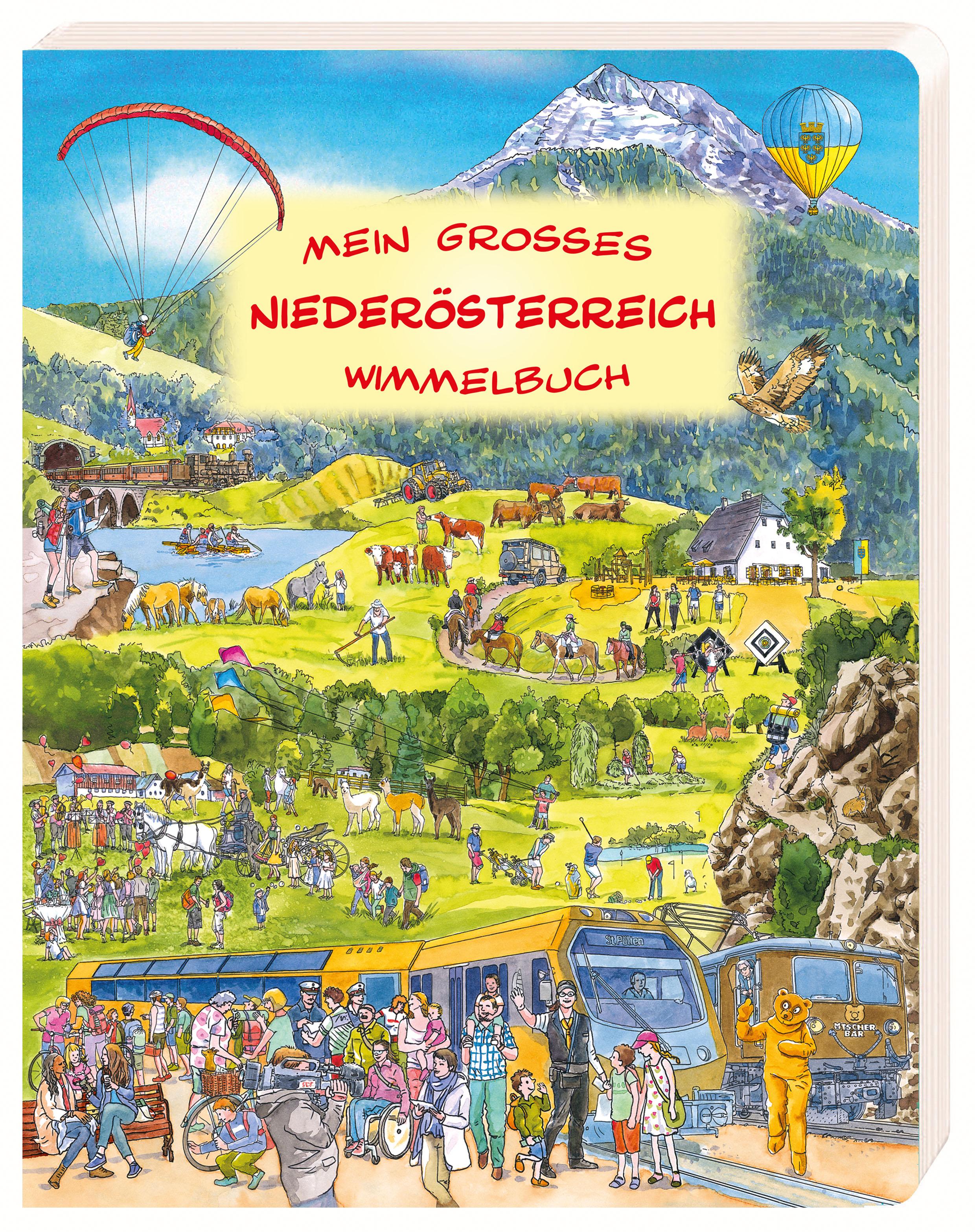 Vorderes Coverbild Mein großes Niederösterreich Wimmelbuch