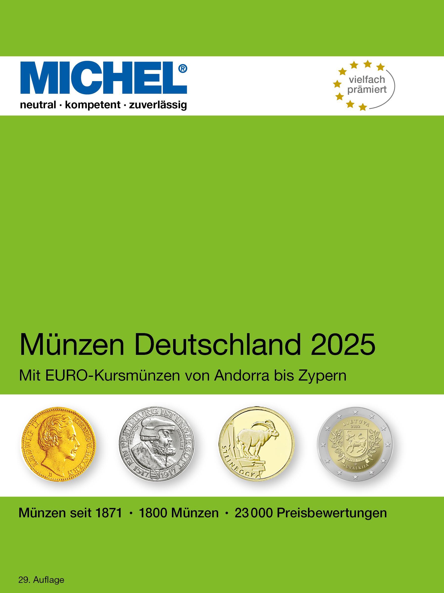 Vorderes Coverbild Münzen Deutschland 2025