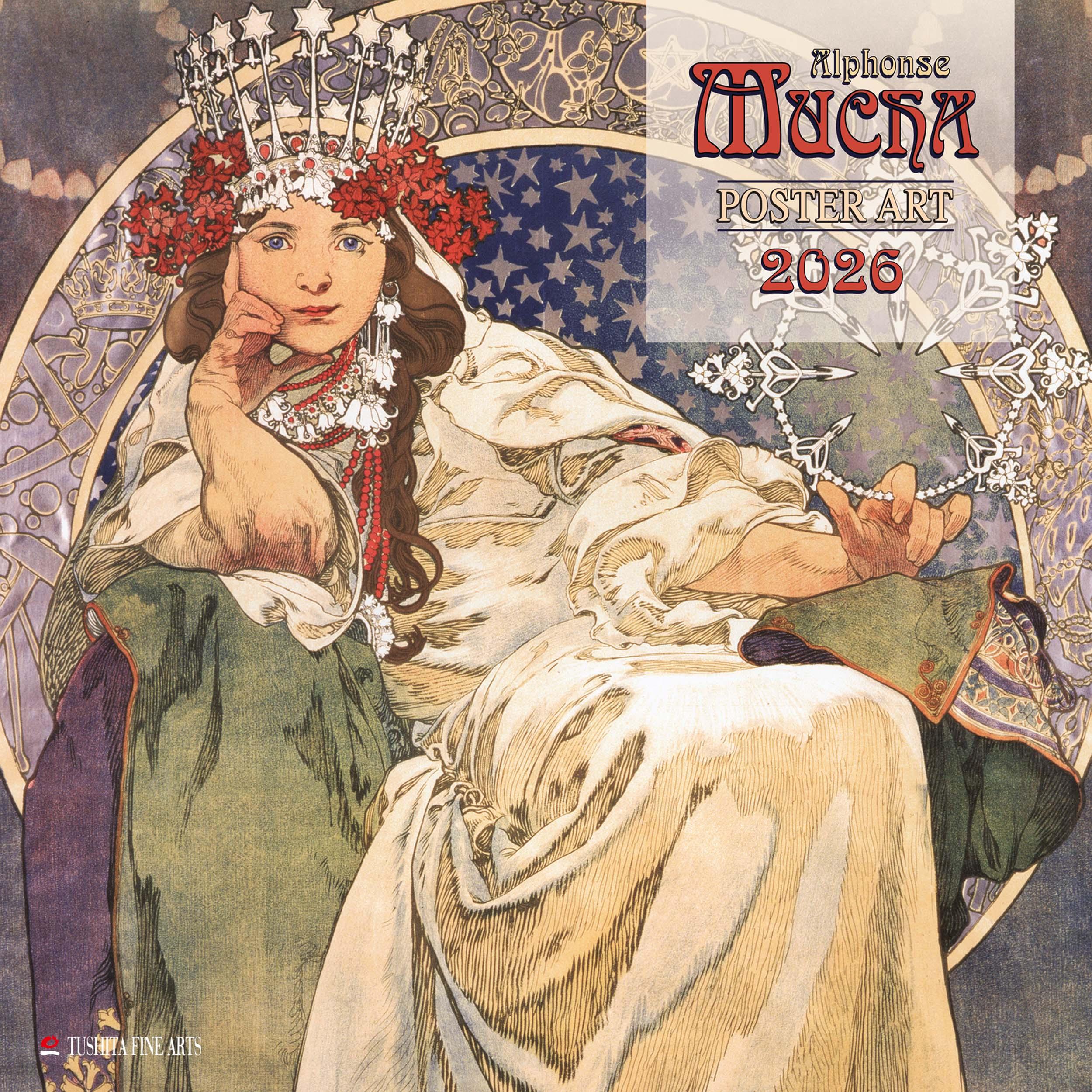 Vorderes Coverbild Alphonse Mucha - Poster Art 2026