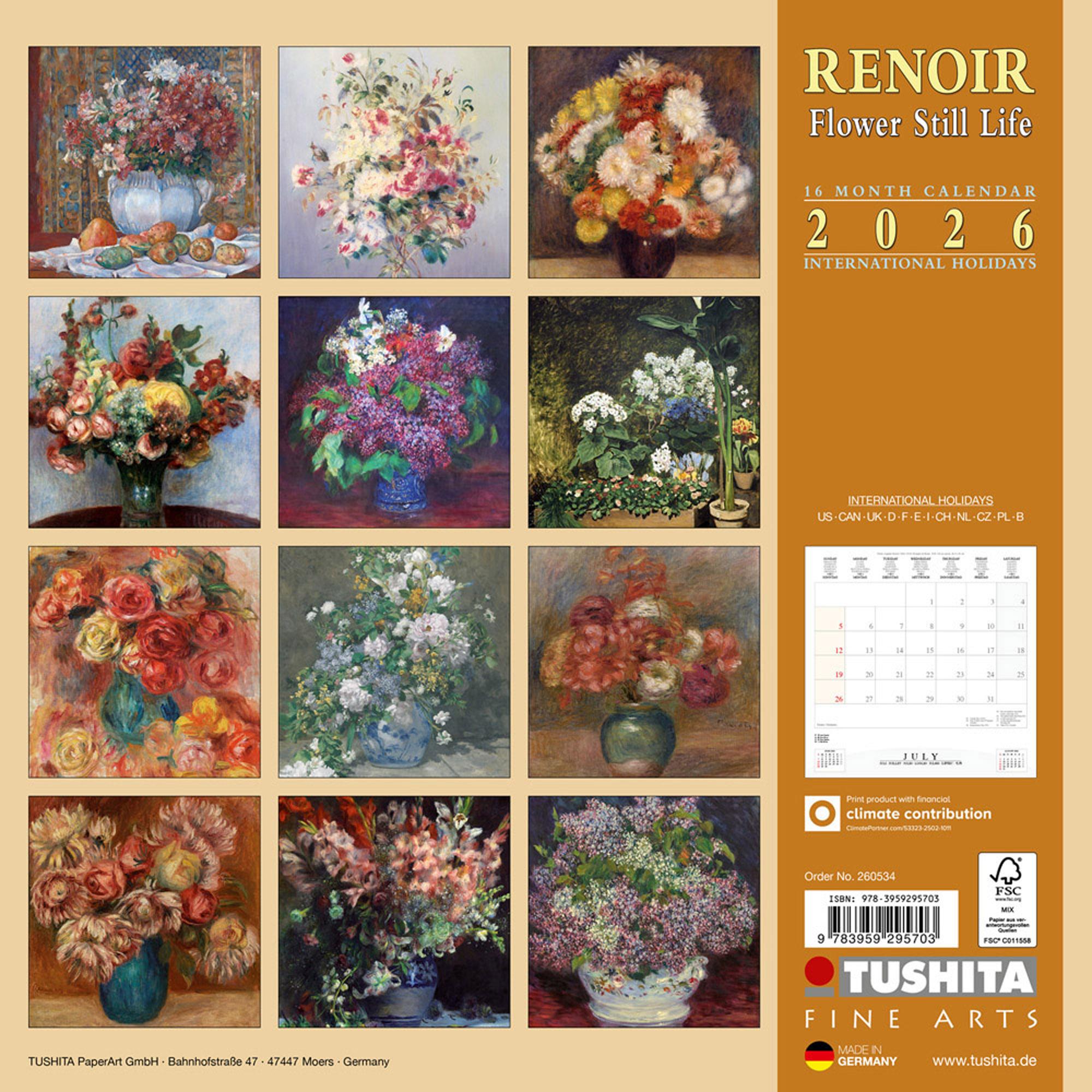 Rückseitencover Renoir - Flowers still Life 2026