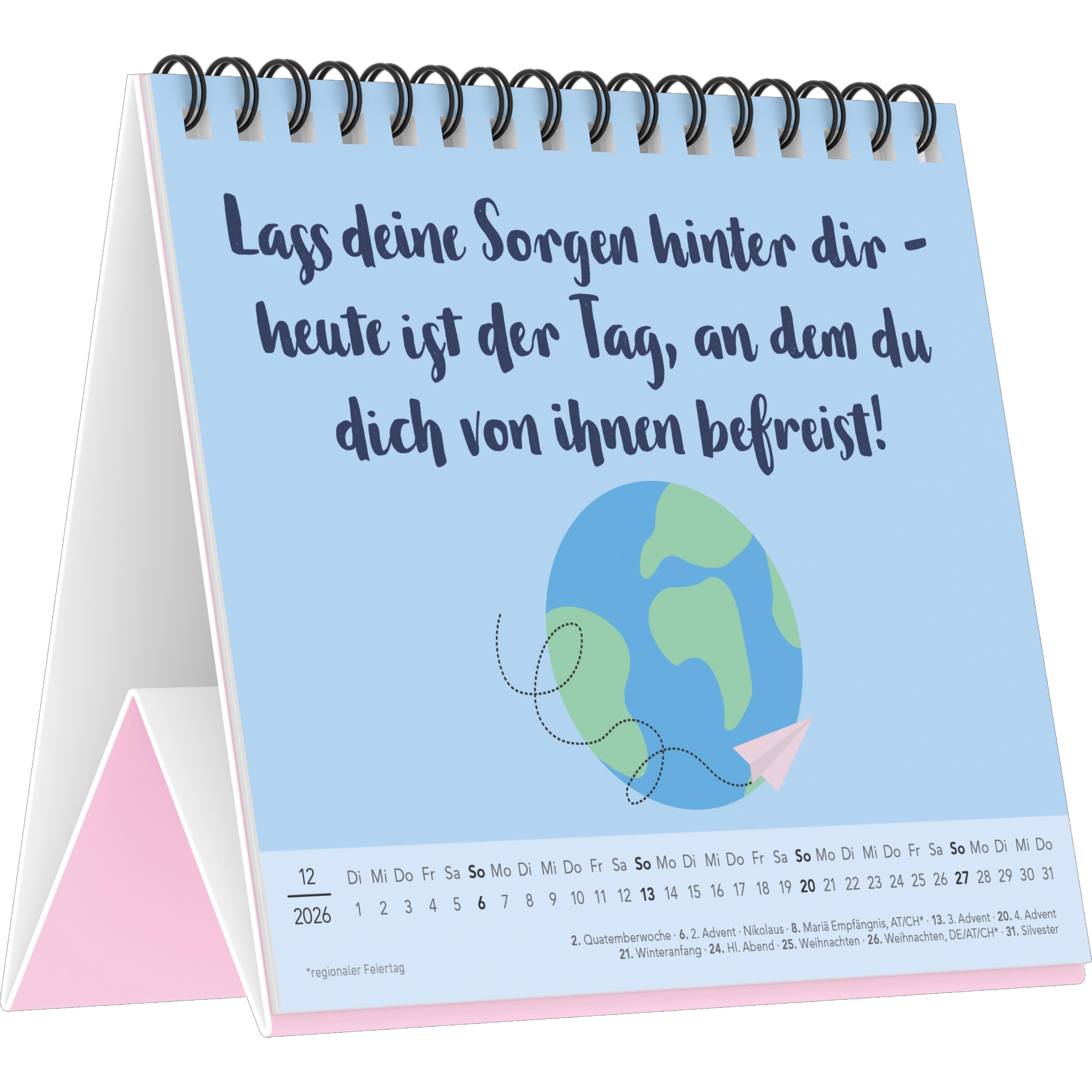 Beispielinhalt (Bild) Der beste Tag in deinem Leben - Tischaufstellkalender im Format 14 x 12