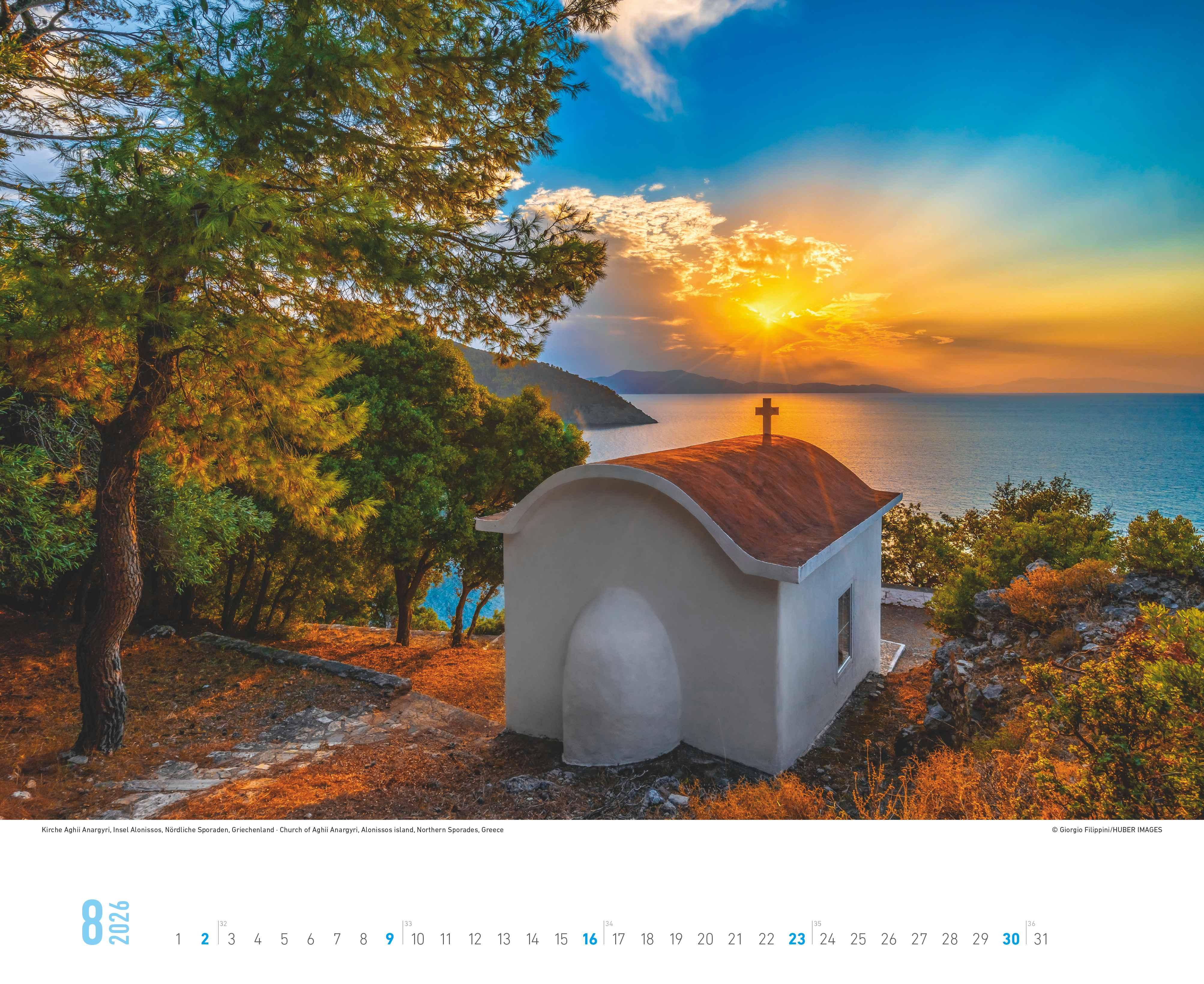 Beispielinhalt (Bild) Momente der Stille - Wandkalender mit inspirierenden Motiven und Zitaten im Format 52 x 42,5