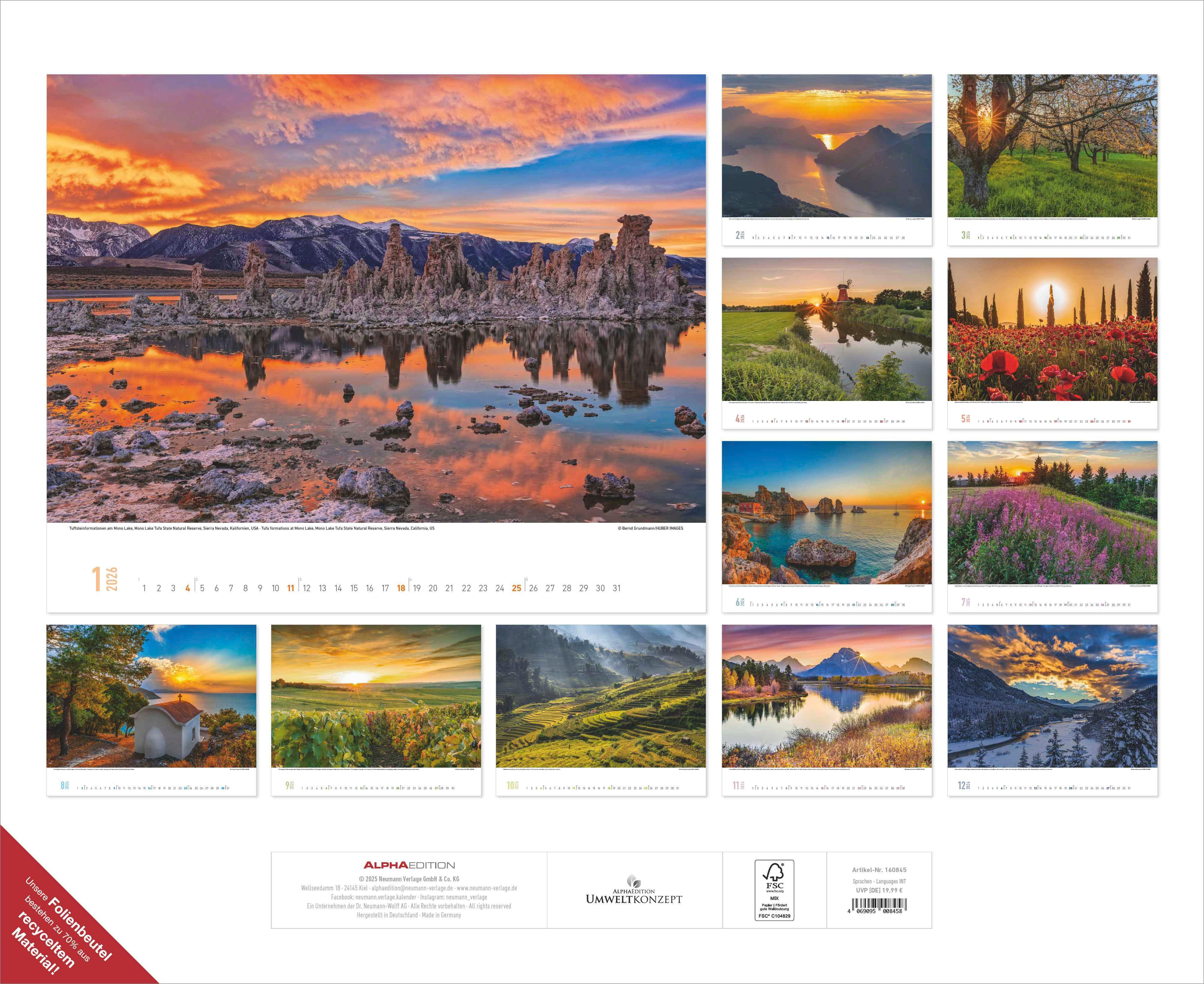 Rückseitencover Momente der Stille - Wandkalender mit inspirierenden Motiven und Zitaten im Format 52 x 42,5