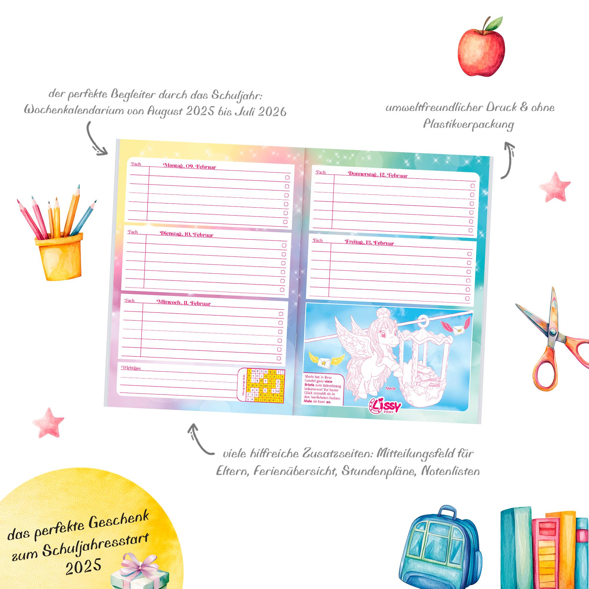 Beispielinhalt (Bild) Mein traumhaftes Lissy Pony Grundschul-Hausaufgabenheft
