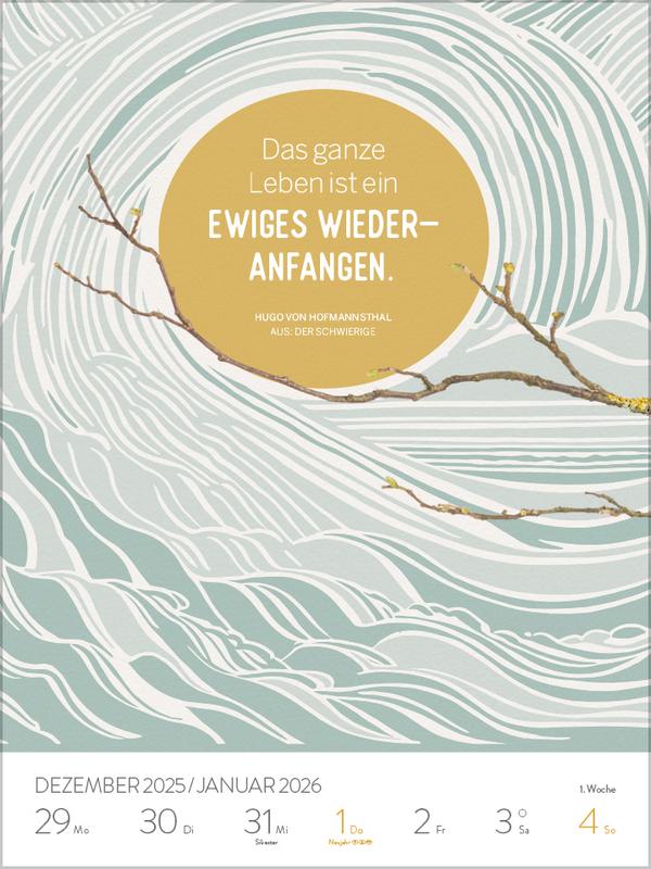 Beispielinhalt (Bild) Literaturkalender 2026