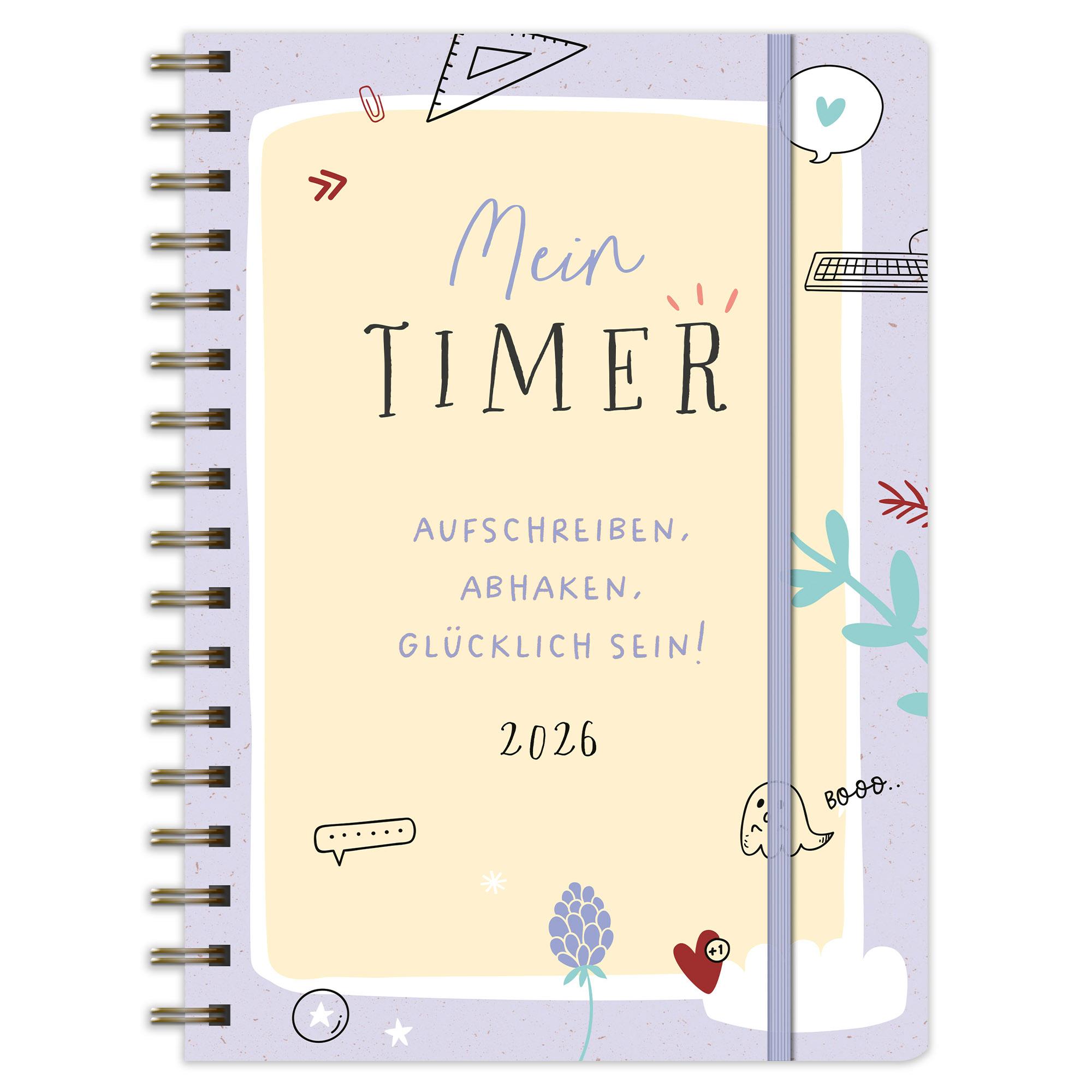 Vorderes Coverbild Mein Timer 2026 - Aufschreiben, abhaken, glücklich sein!