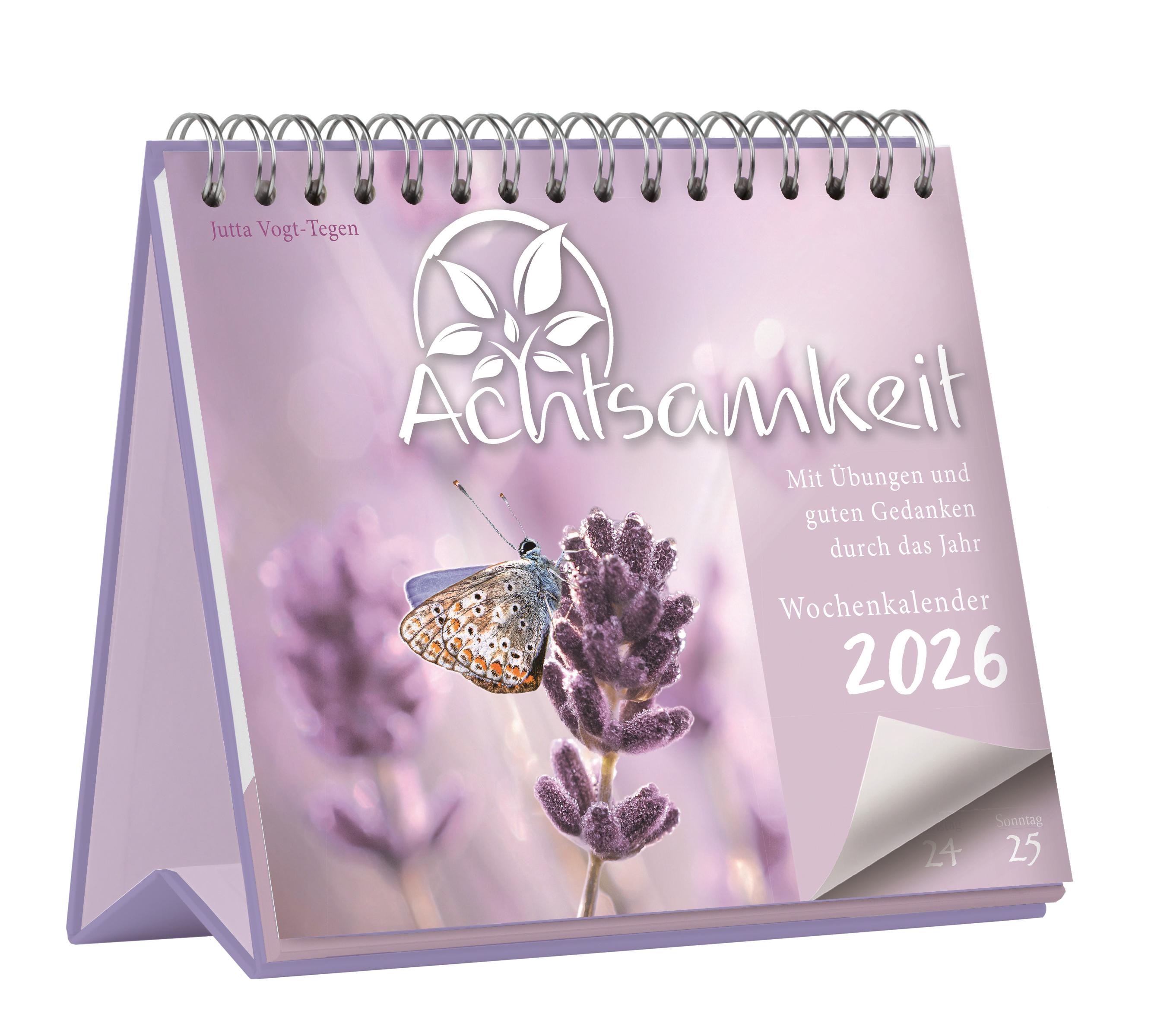 Vorderes Coverbild Achtsamkeit Wochenkalender 2026 - Mit Übungen und guten Gedanken durch das Jahr