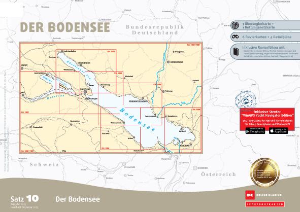 Vorderes Coverbild Sportbootkarten Satz 10: Bodensee (Ausgabe 2025)