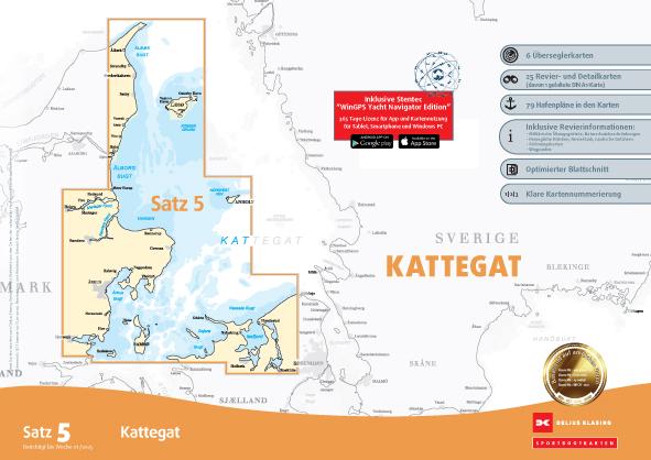 Vorderes Coverbild Sportbootkarten Satz 5: Kattegat (Ausgabe 2025)