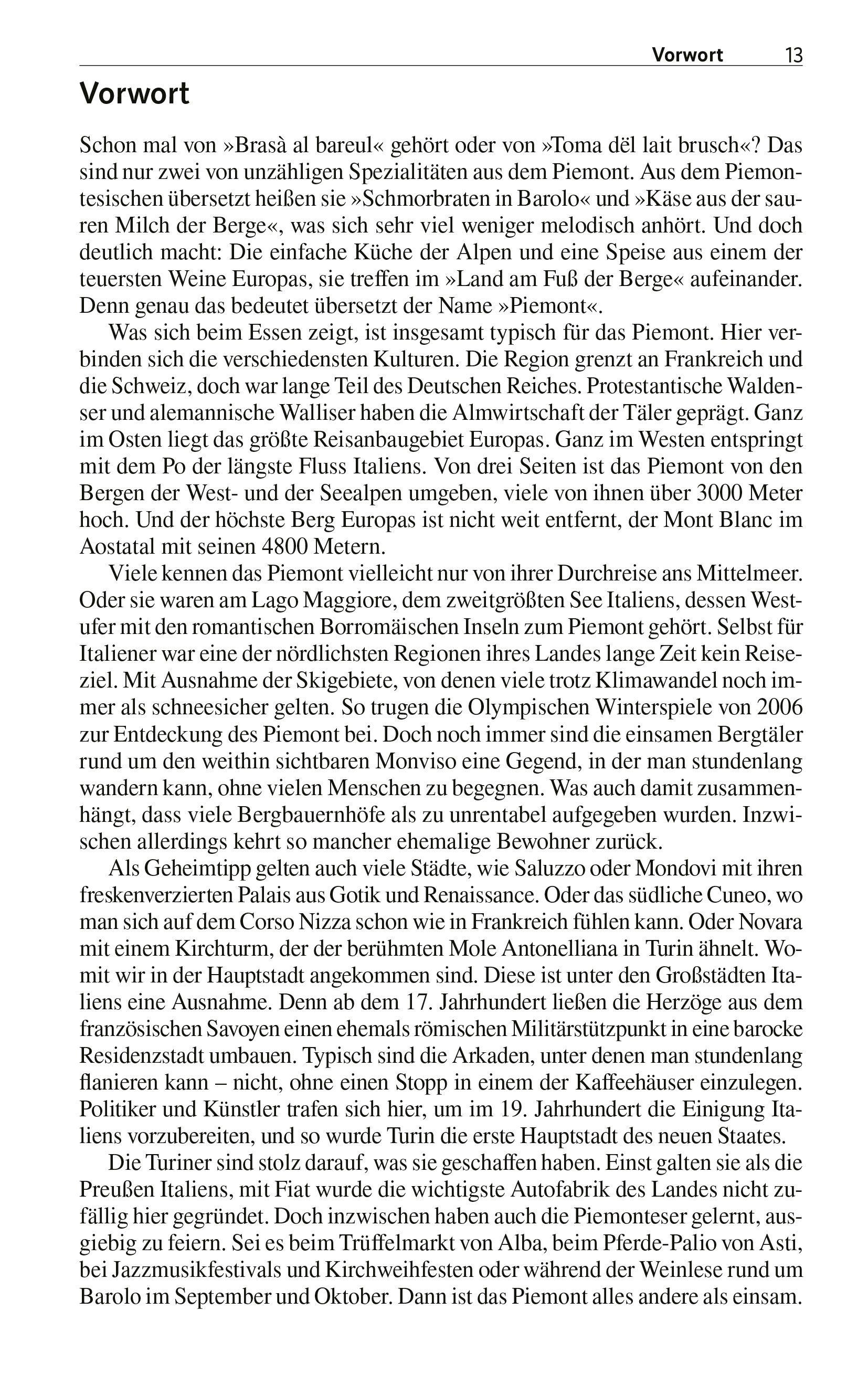 Beispielinhalt (Bild) TRESCHER Reiseführer Piemont