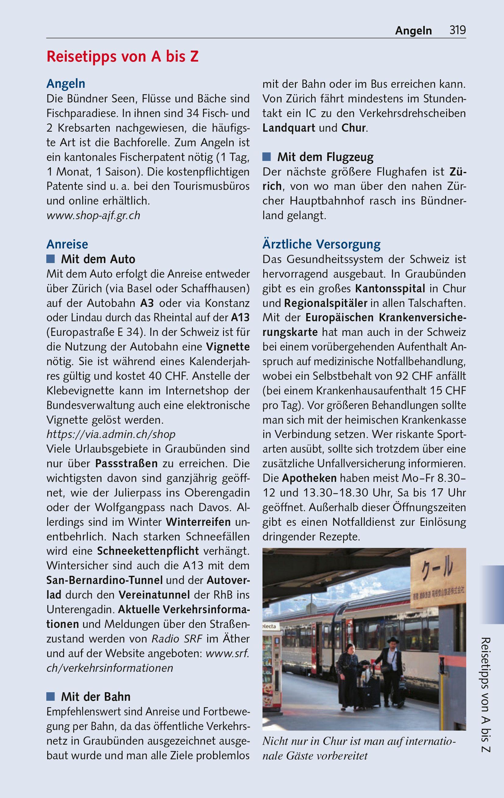 Beispielinhalt (Bild) TRESCHER Reiseführer Graubünden