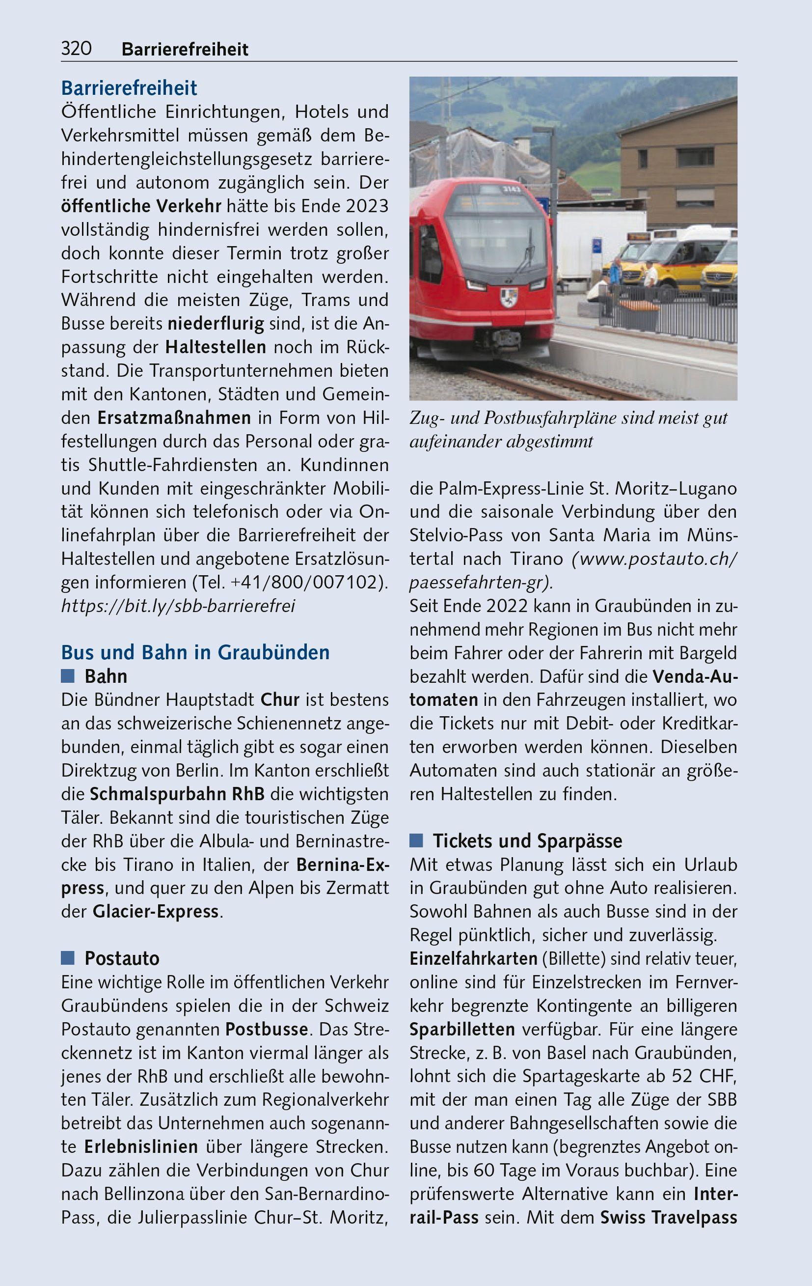 Beispielinhalt (Bild) TRESCHER Reiseführer Graubünden