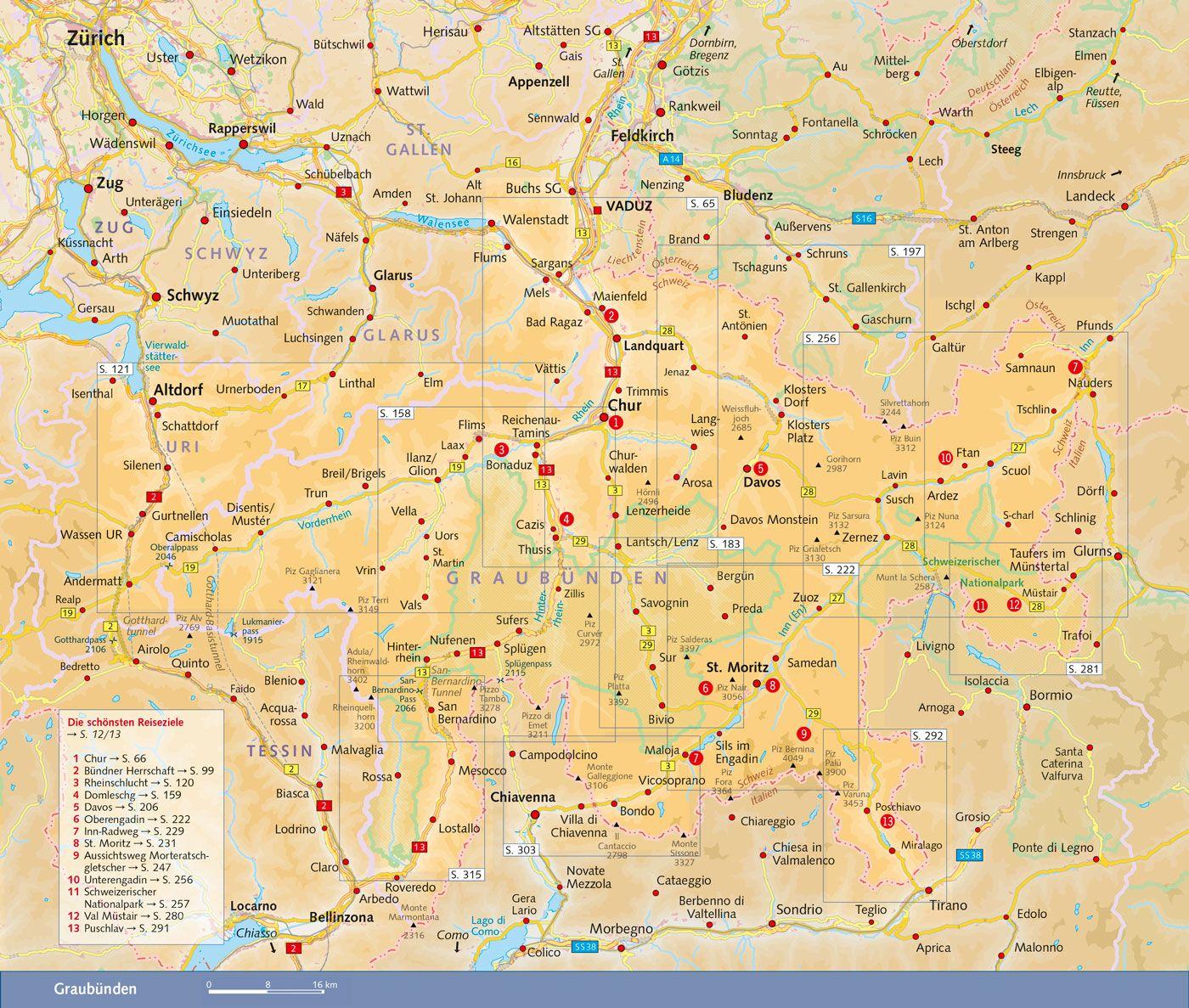 Beispielinhalt (Bild) TRESCHER Reiseführer Graubünden