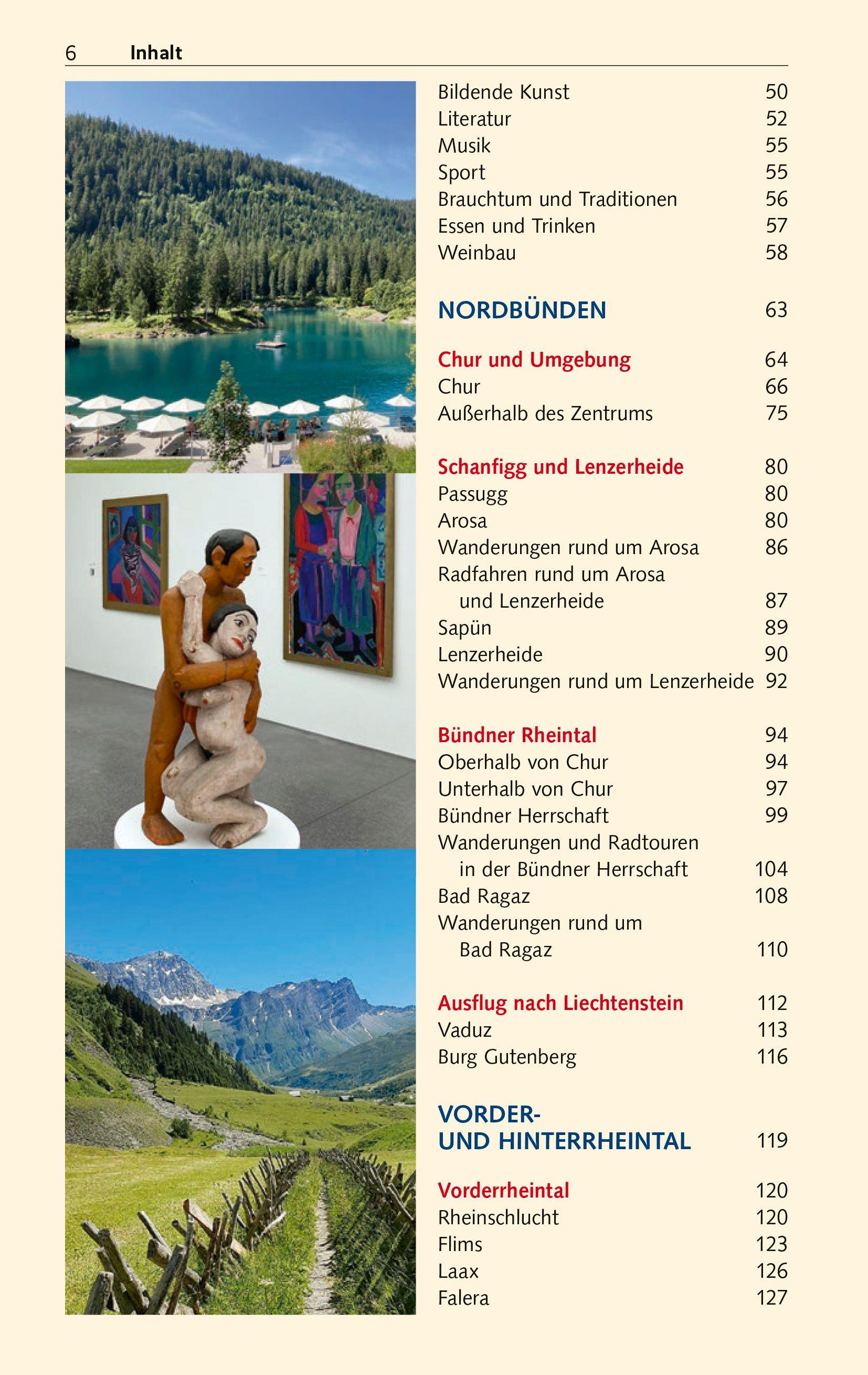 Beispielinhalt (Bild) TRESCHER Reiseführer Graubünden