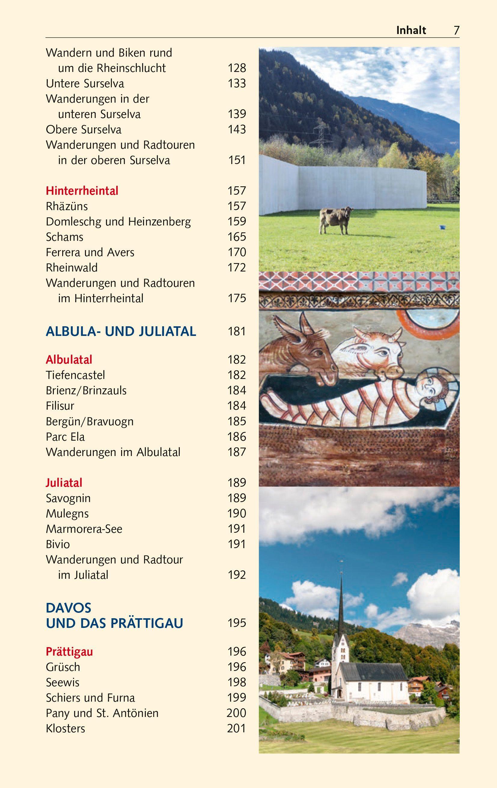 Beispielinhalt (Bild) TRESCHER Reiseführer Graubünden