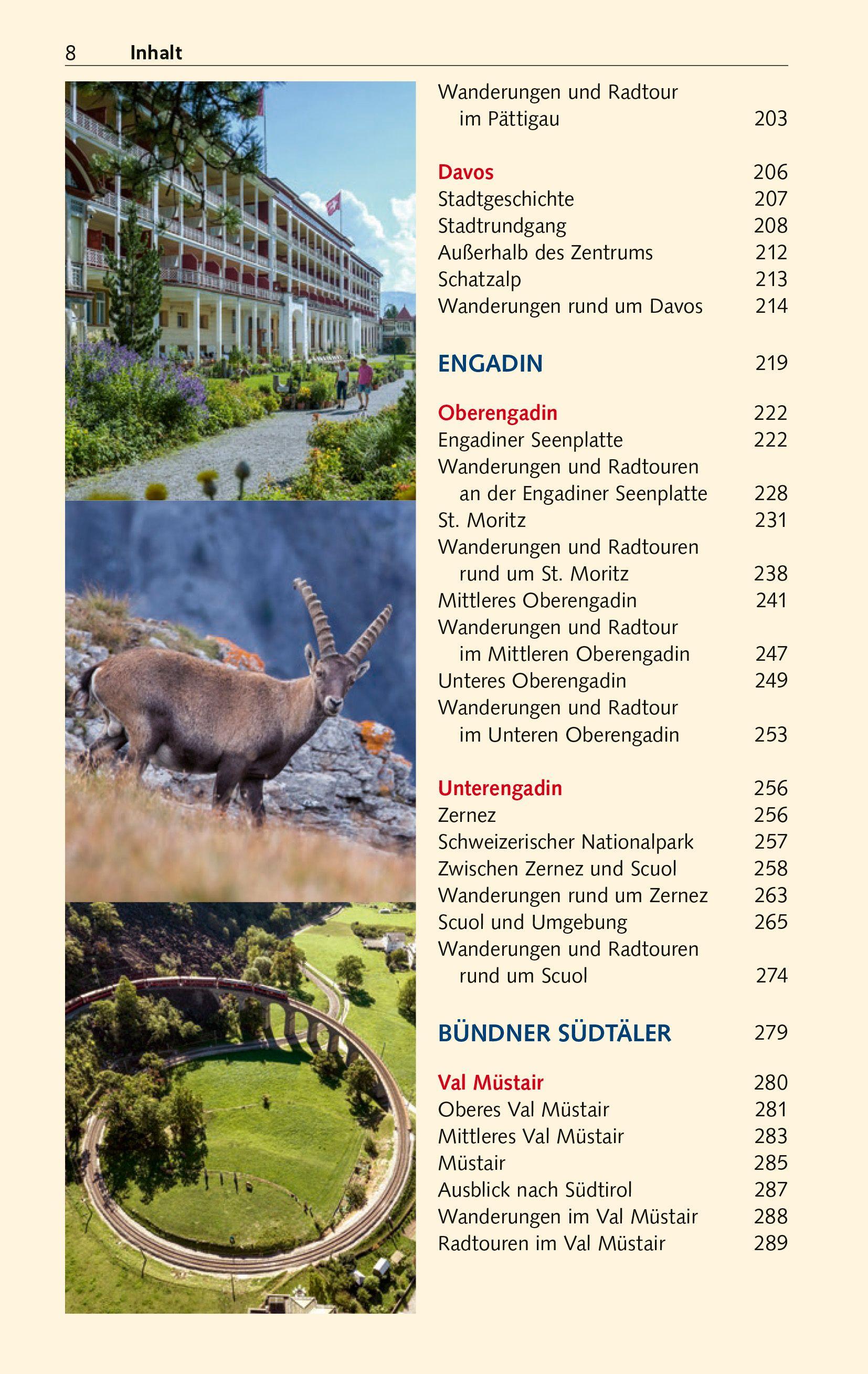 Beispielinhalt (Bild) TRESCHER Reiseführer Graubünden