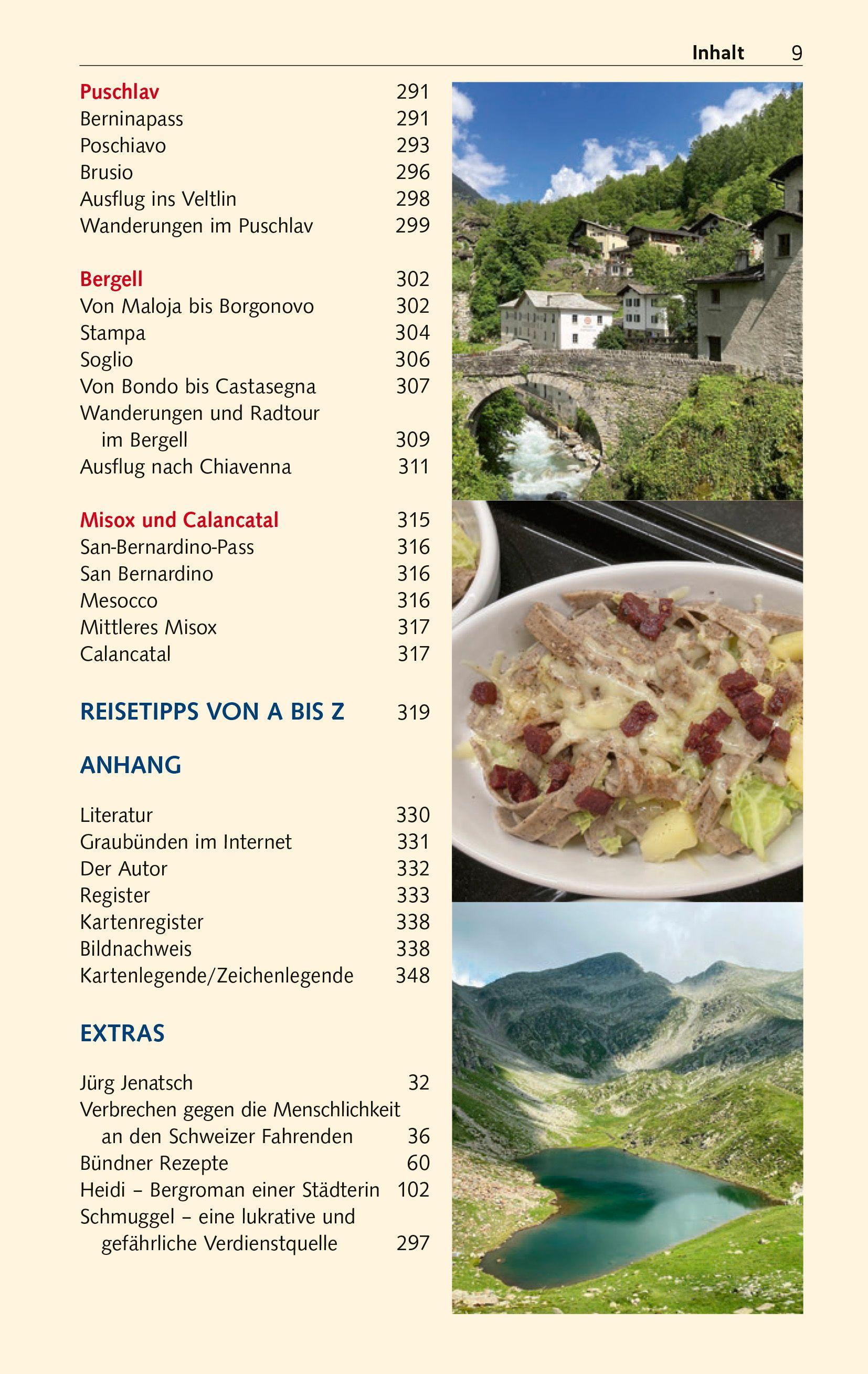 Beispielinhalt (Bild) TRESCHER Reiseführer Graubünden