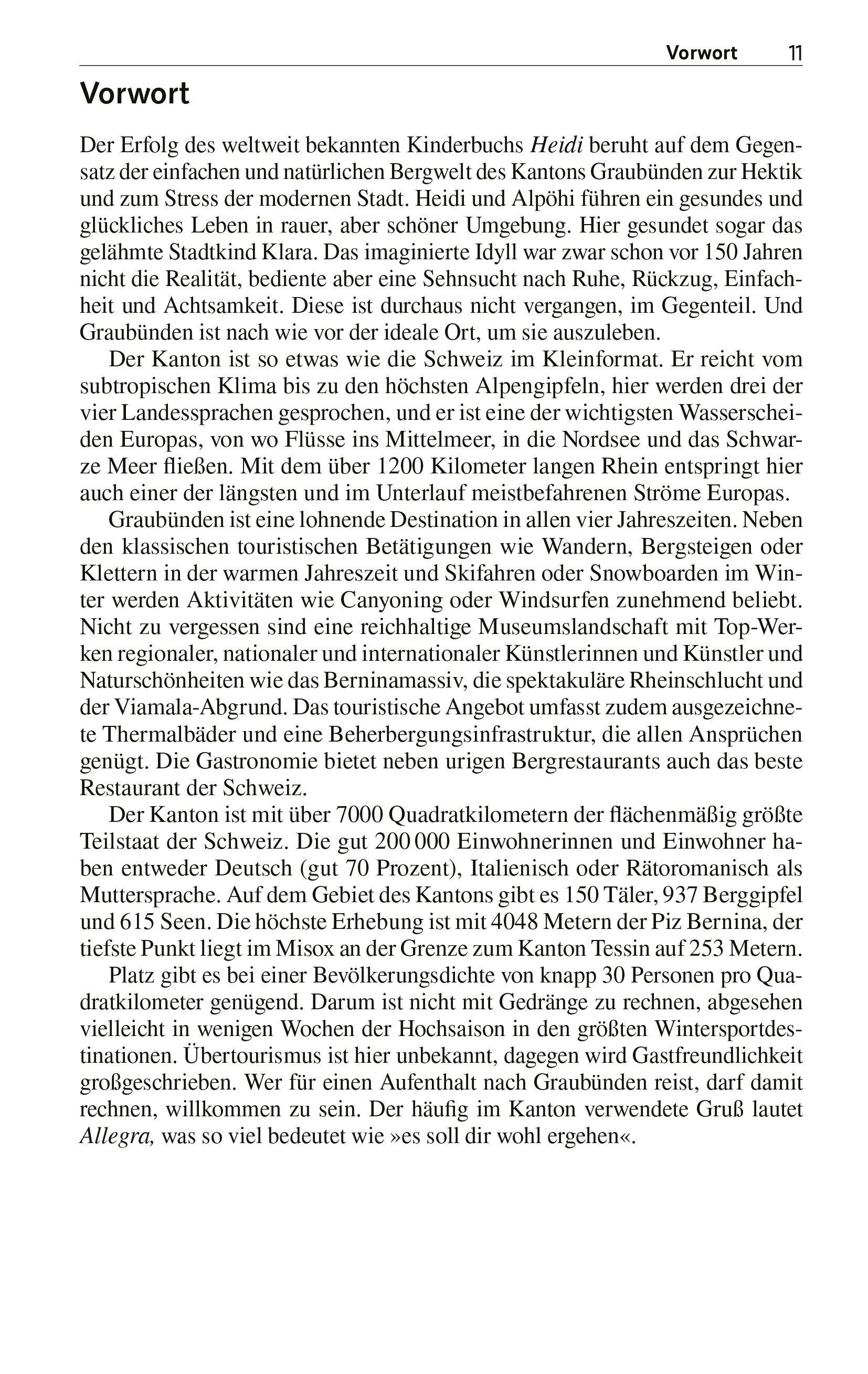 Beispielinhalt (Bild) TRESCHER Reiseführer Graubünden