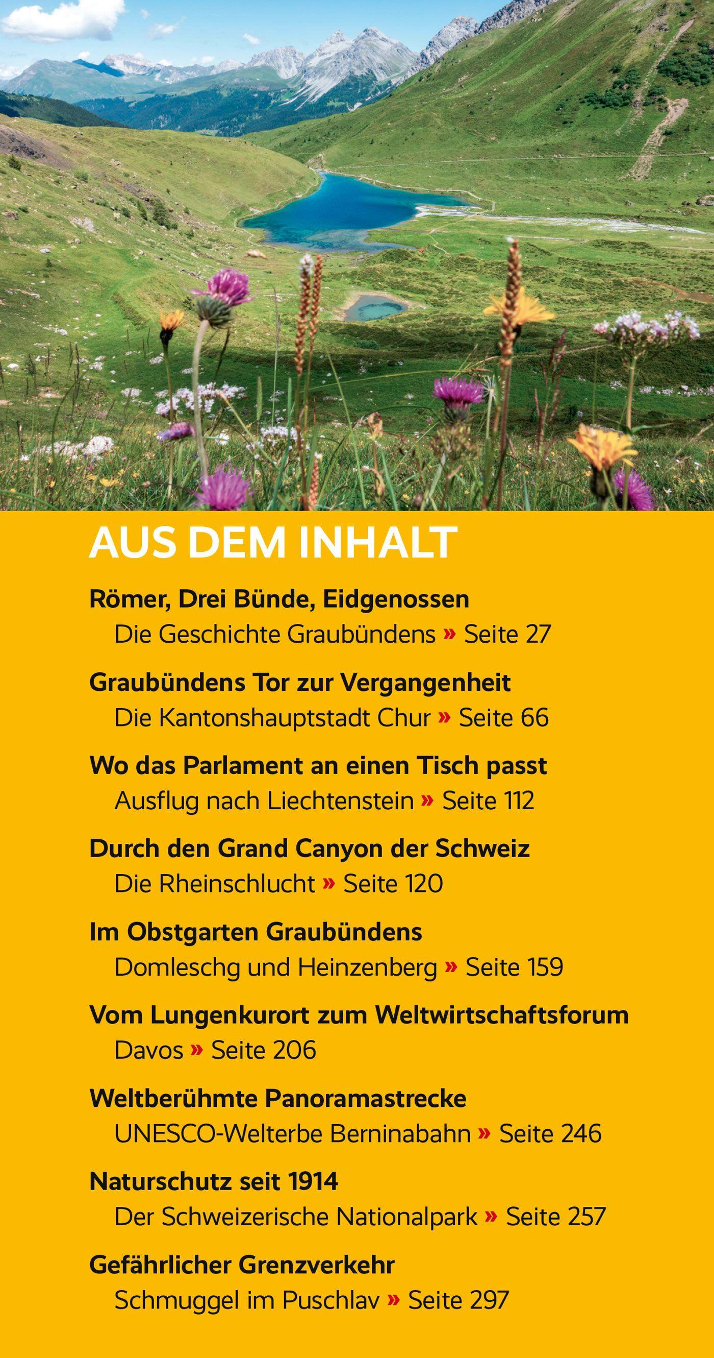 Beispielinhalt (Bild) TRESCHER Reiseführer Graubünden