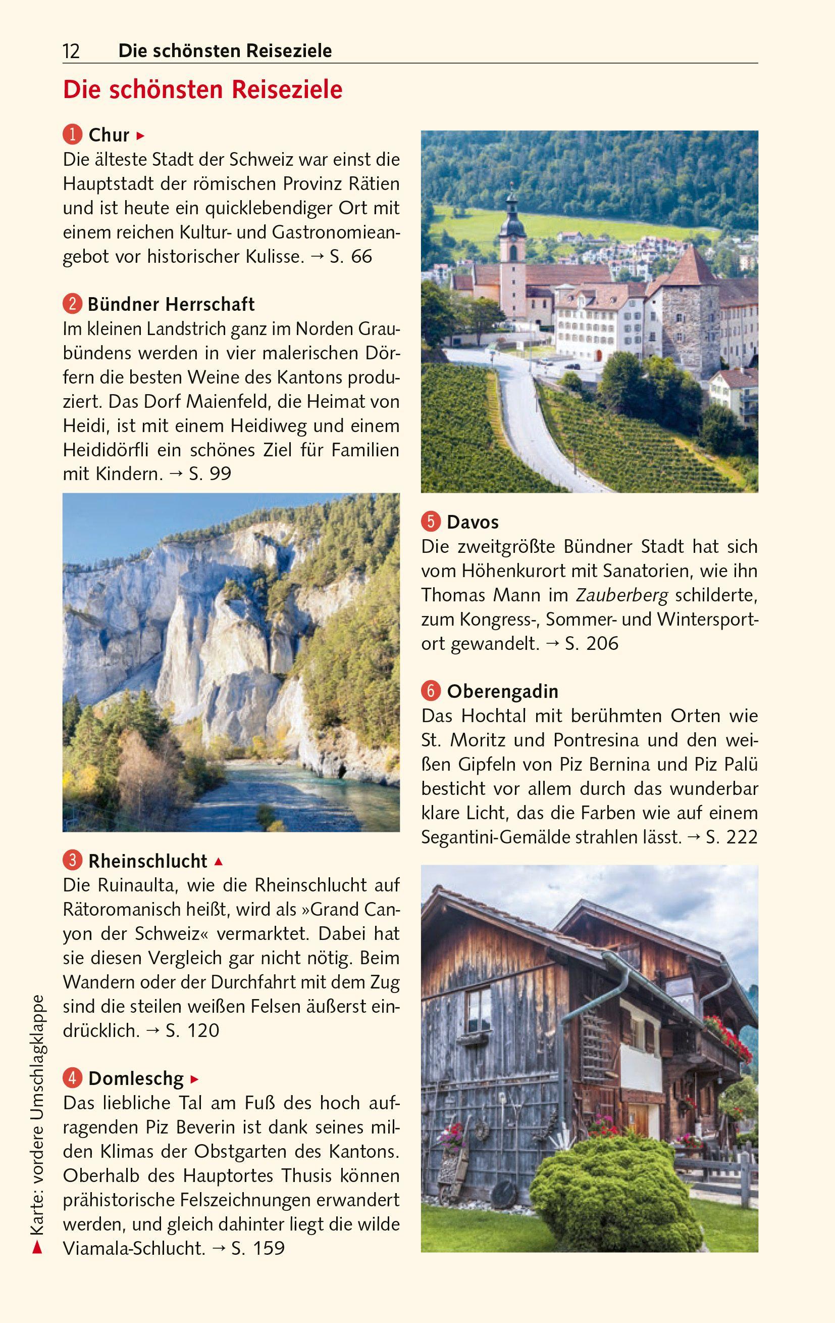 Beispielinhalt (Bild) TRESCHER Reiseführer Graubünden