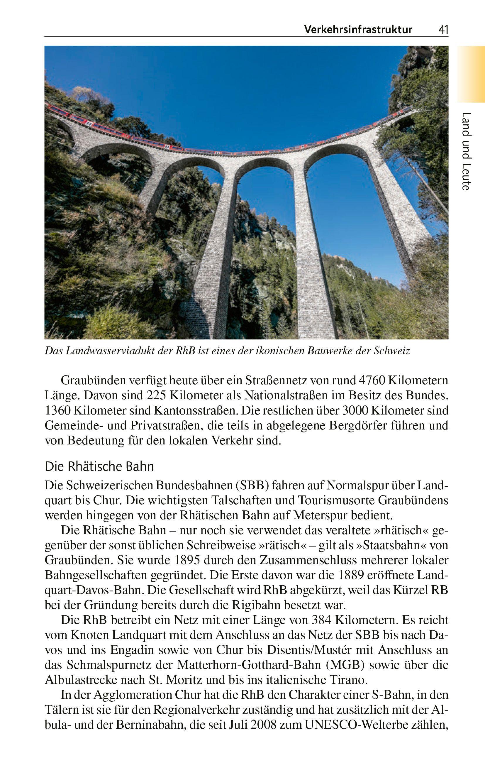 Beispielinhalt (Bild) TRESCHER Reiseführer Graubünden