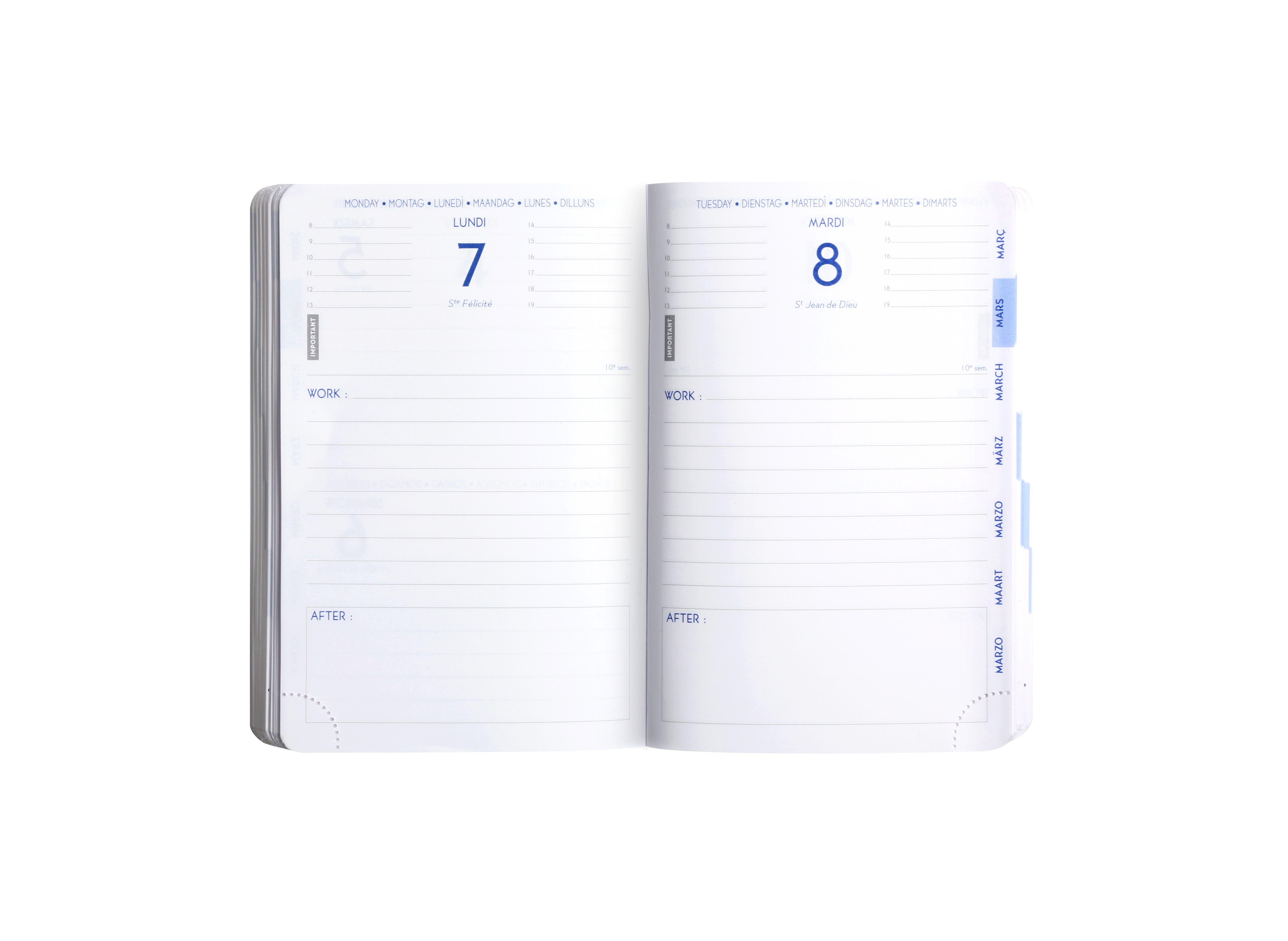 Beispielinhalt (Bild) Schülerkalender Work&After Floral 2025/2026