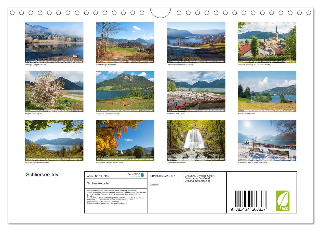 Beispielinhalt (Bild) Schliersee-Idylle (Wandkalender 2026 DIN A4 quer), CALVENDO Monatskalender