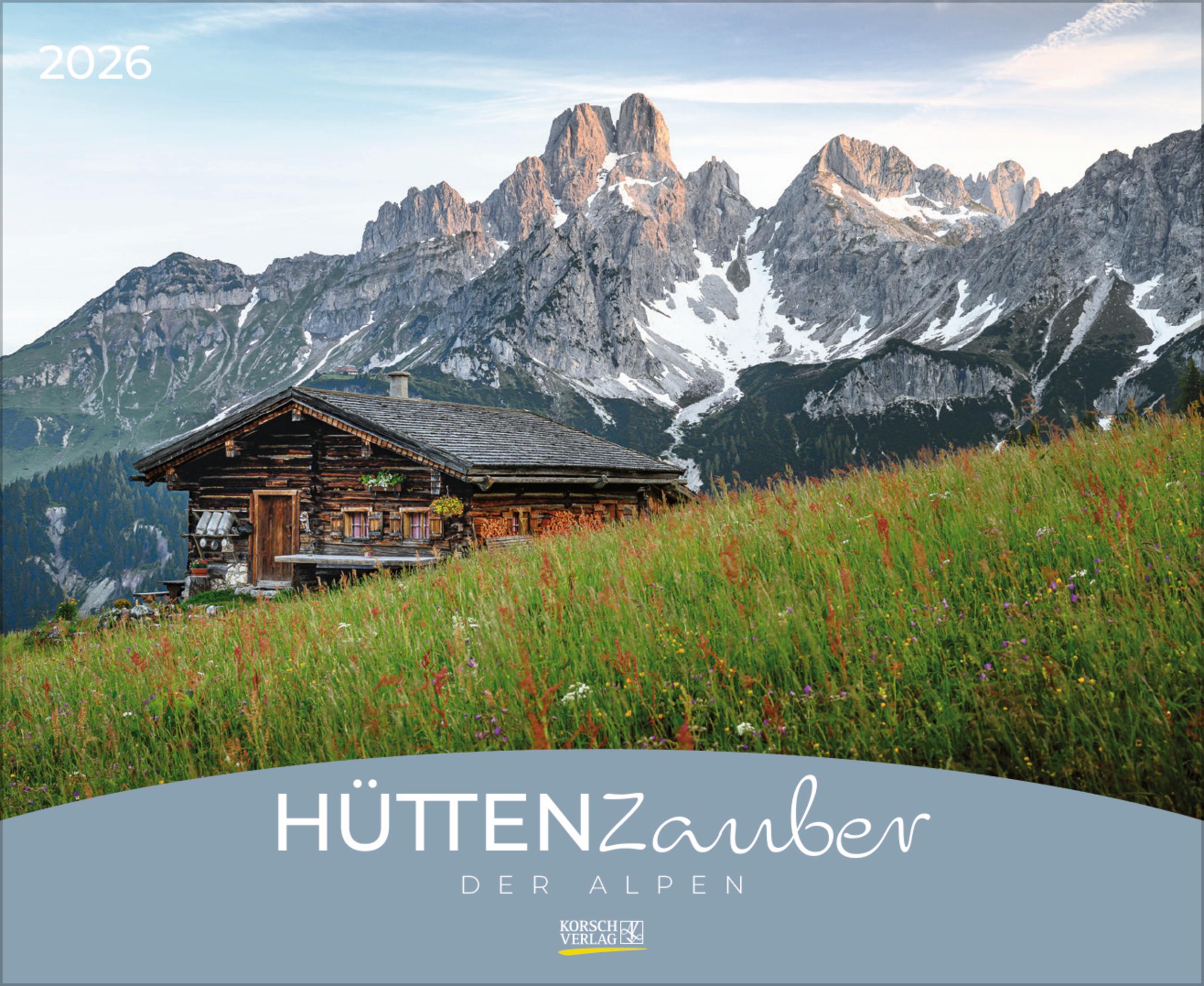 Vorderes Coverbild Hüttenzauber der Alpen 2026