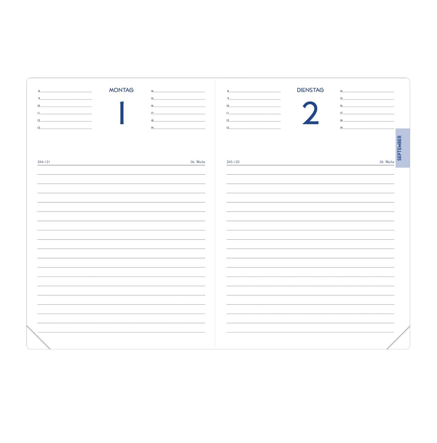 Beispielinhalt (Bild) Schülerkalender FORUM Pastell blau 2025/2026