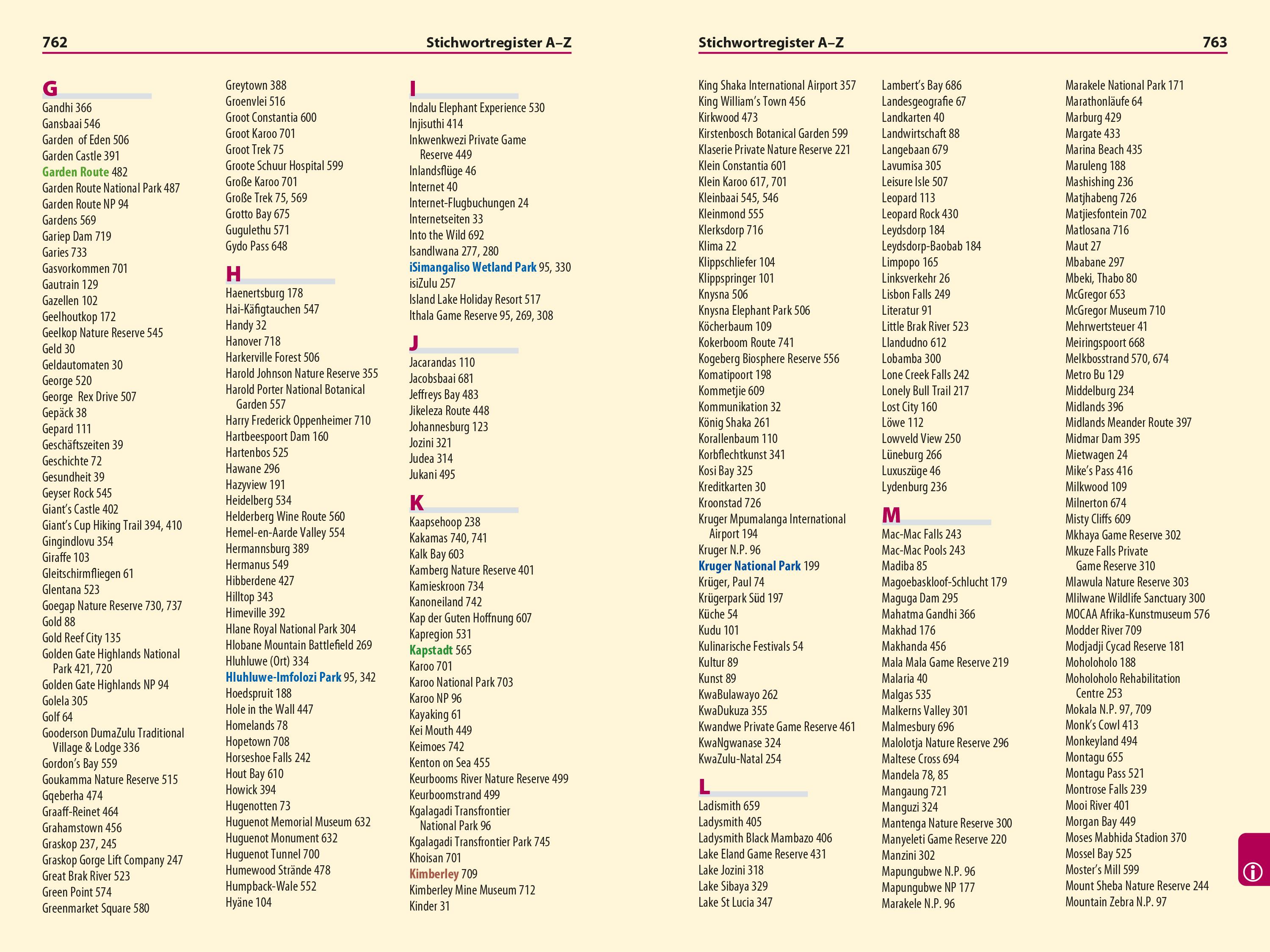 Beispielinhalt (Bild) Reise Know-How Reiseführer Südafrika